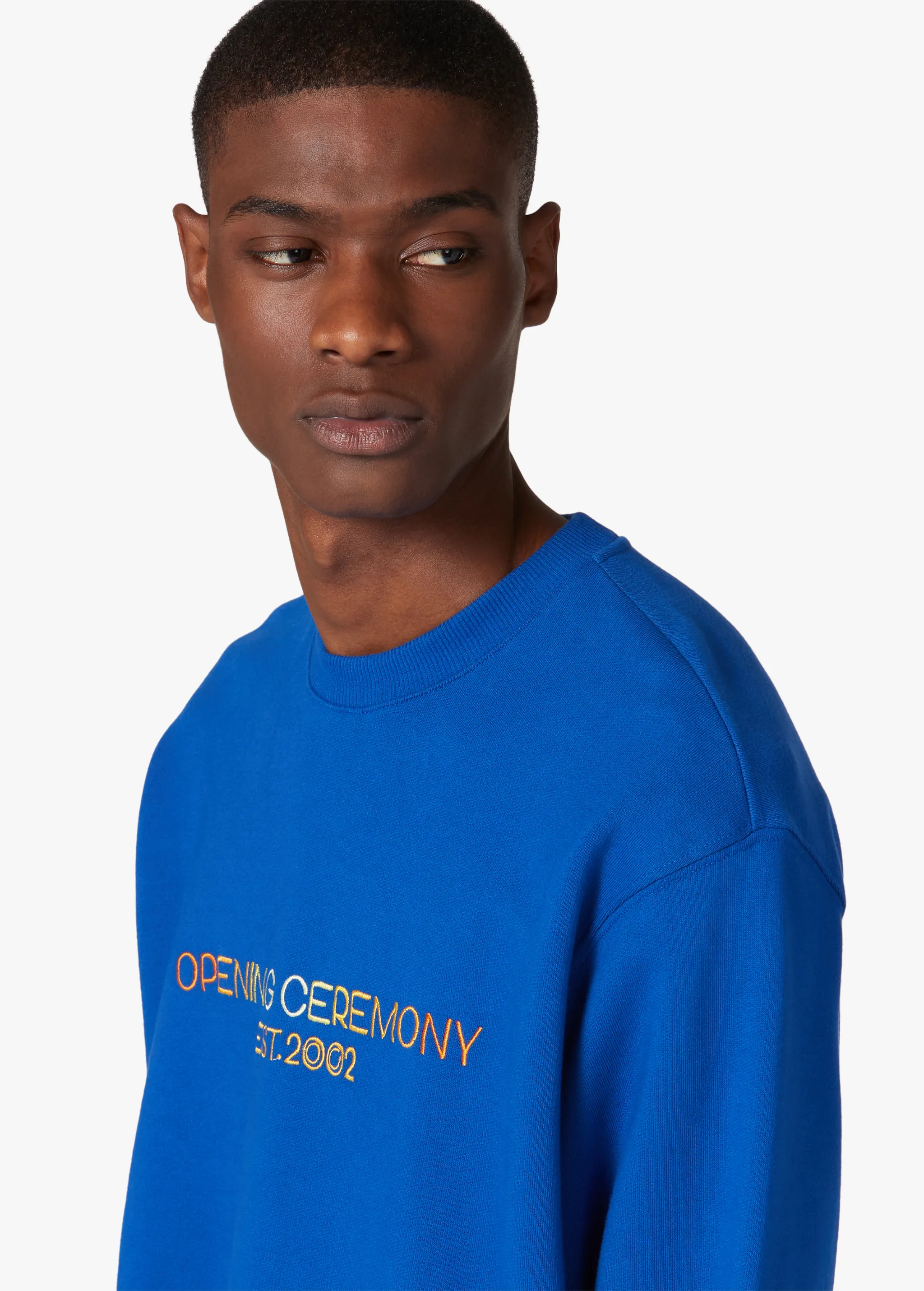 BLUE EMBROIDERED SWEATSHIRT