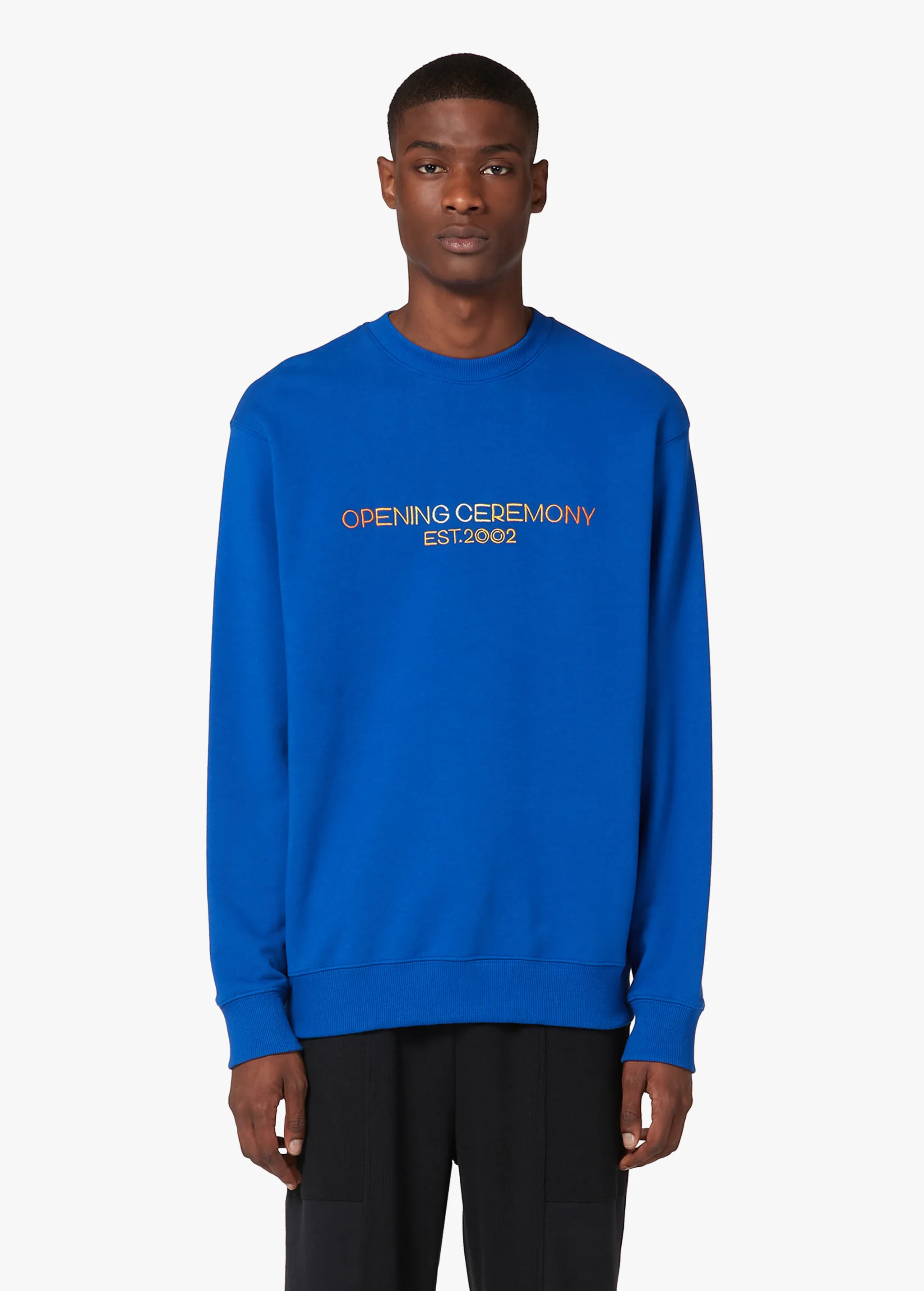 BLUE EMBROIDERED SWEATSHIRT