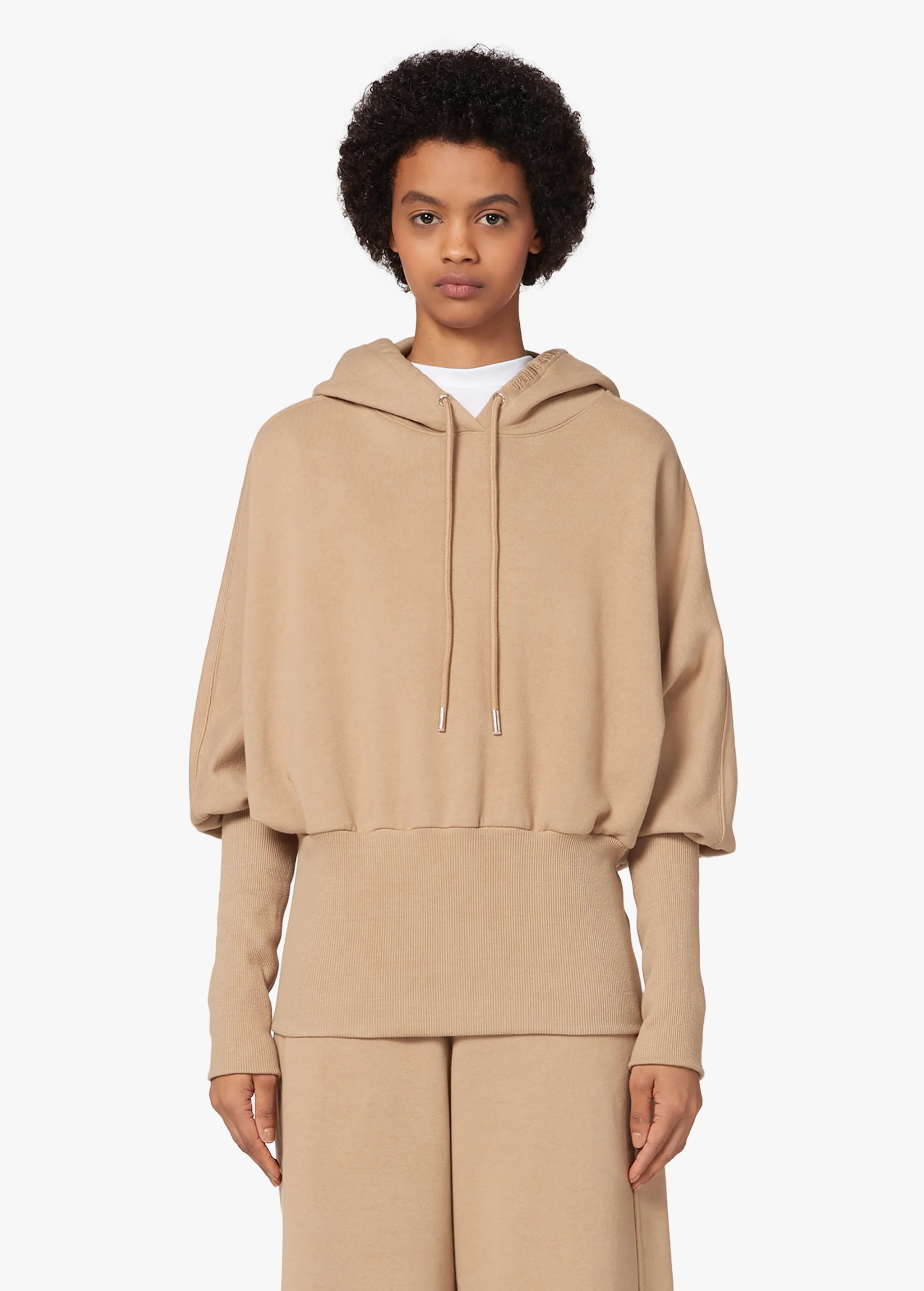 BROWN CROPPED HOODIE