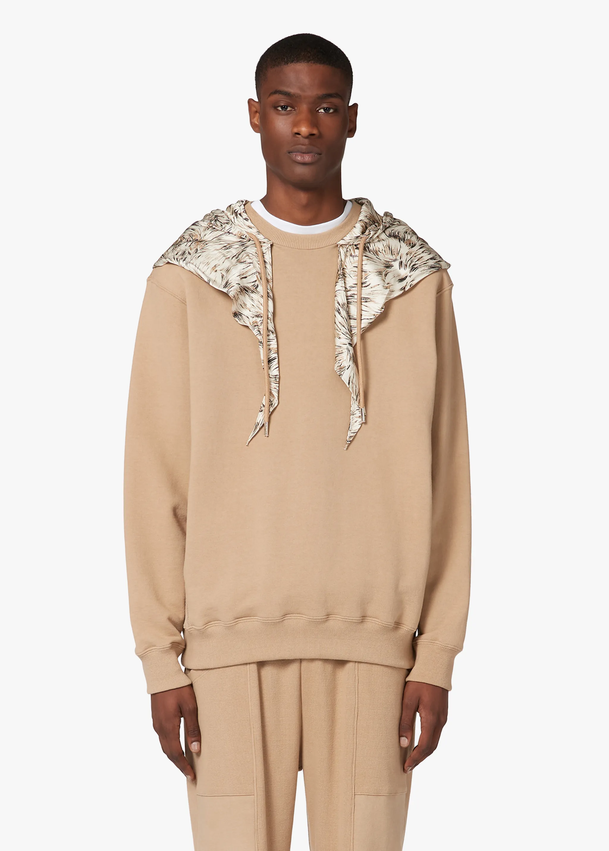 BROWN SCARF HOODIE