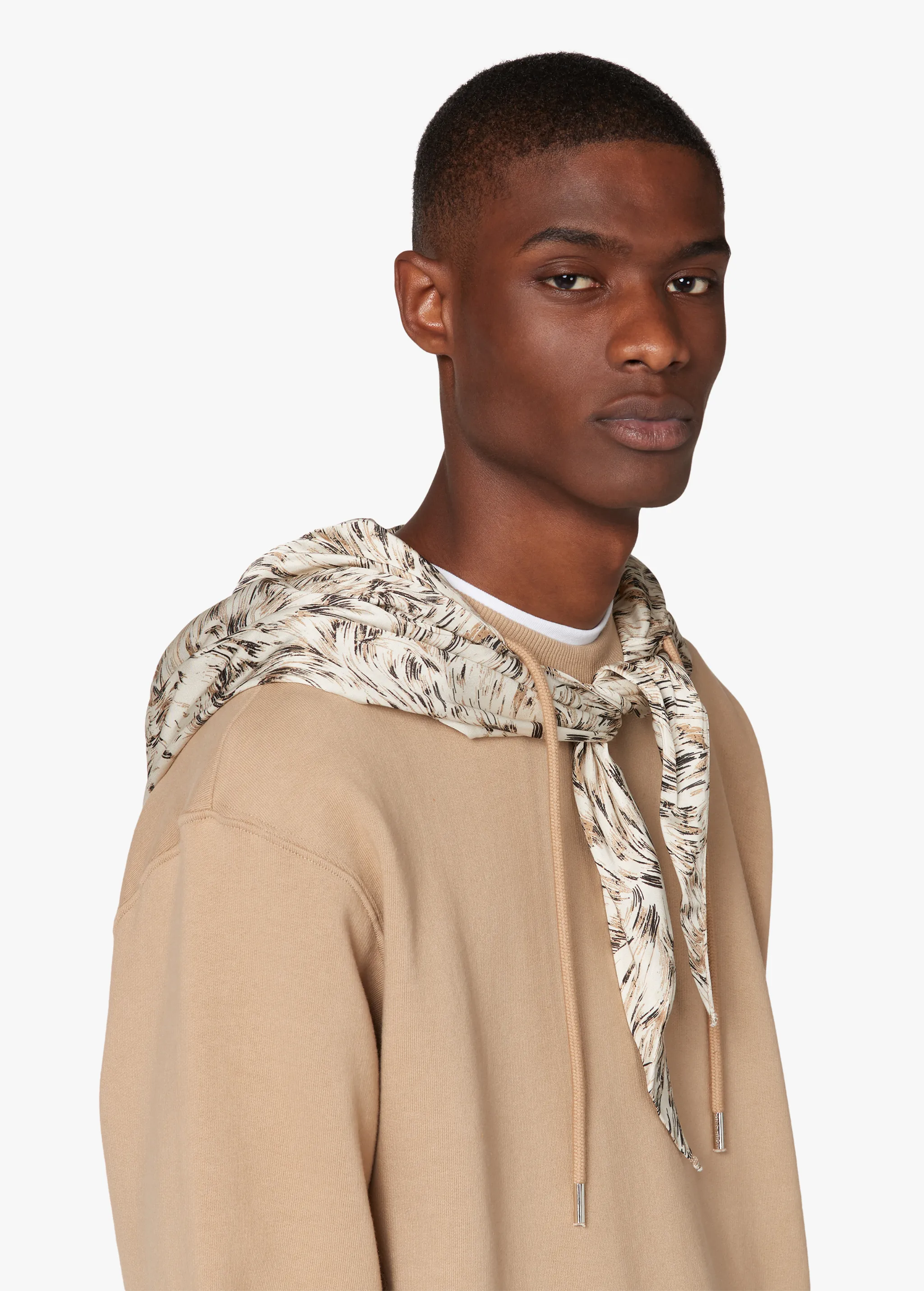 BROWN SCARF HOODIE