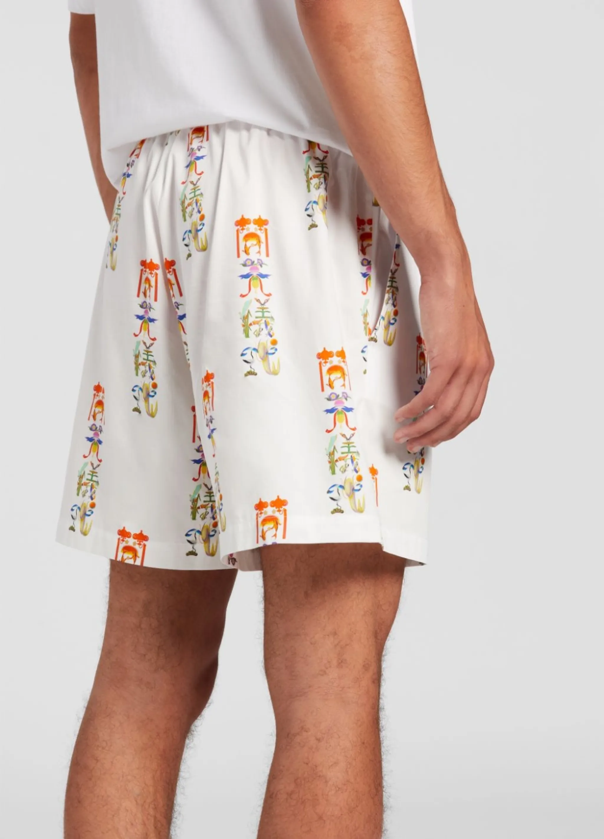 BRUSH-ART PRINT SHORTS