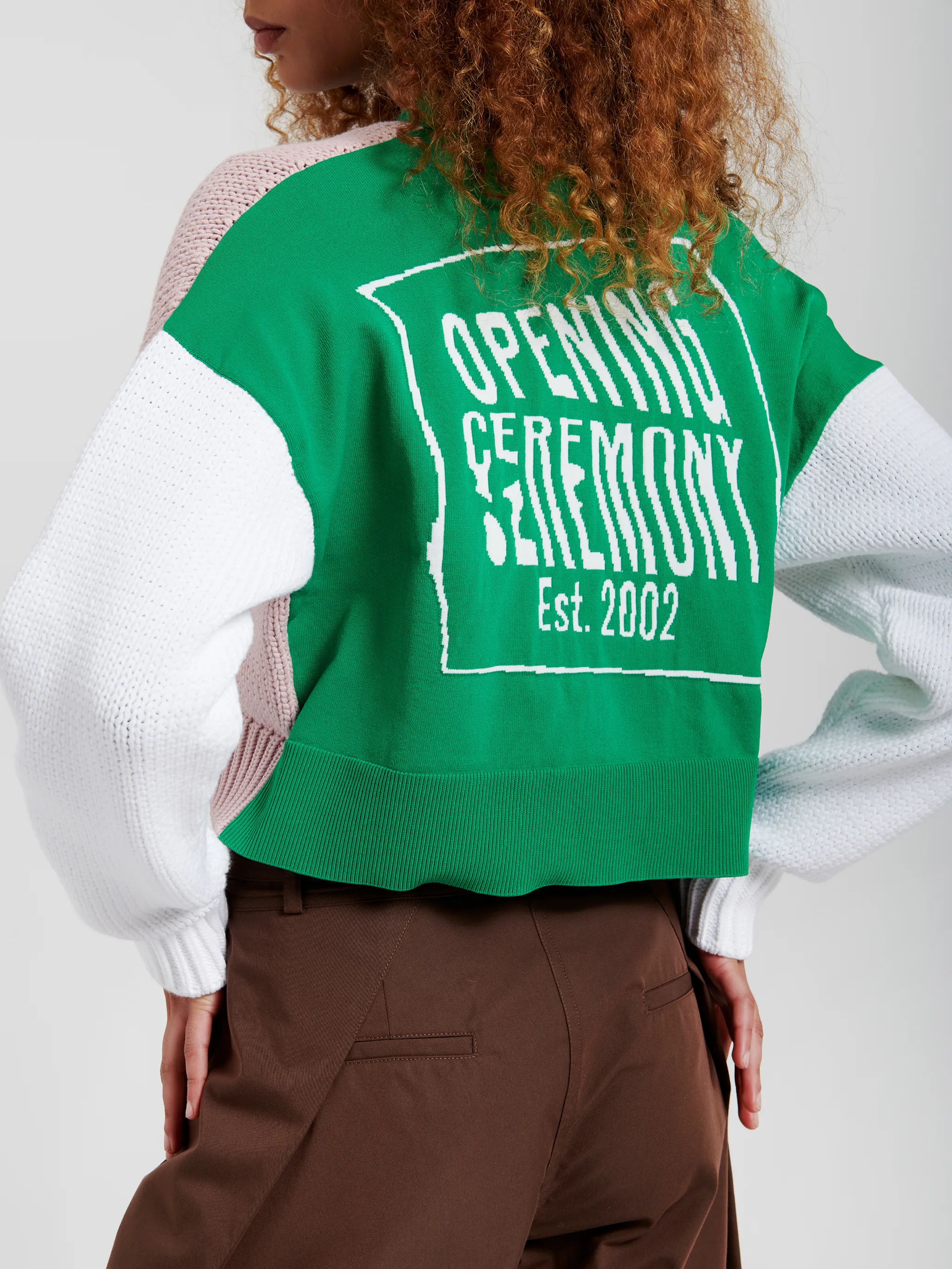 COMBO WARPED LOGO CARDIGAN