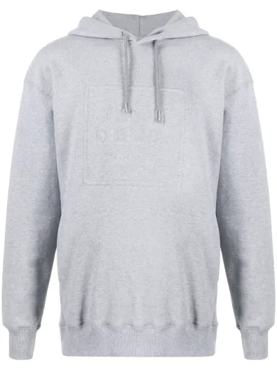 embossed logo hoodie