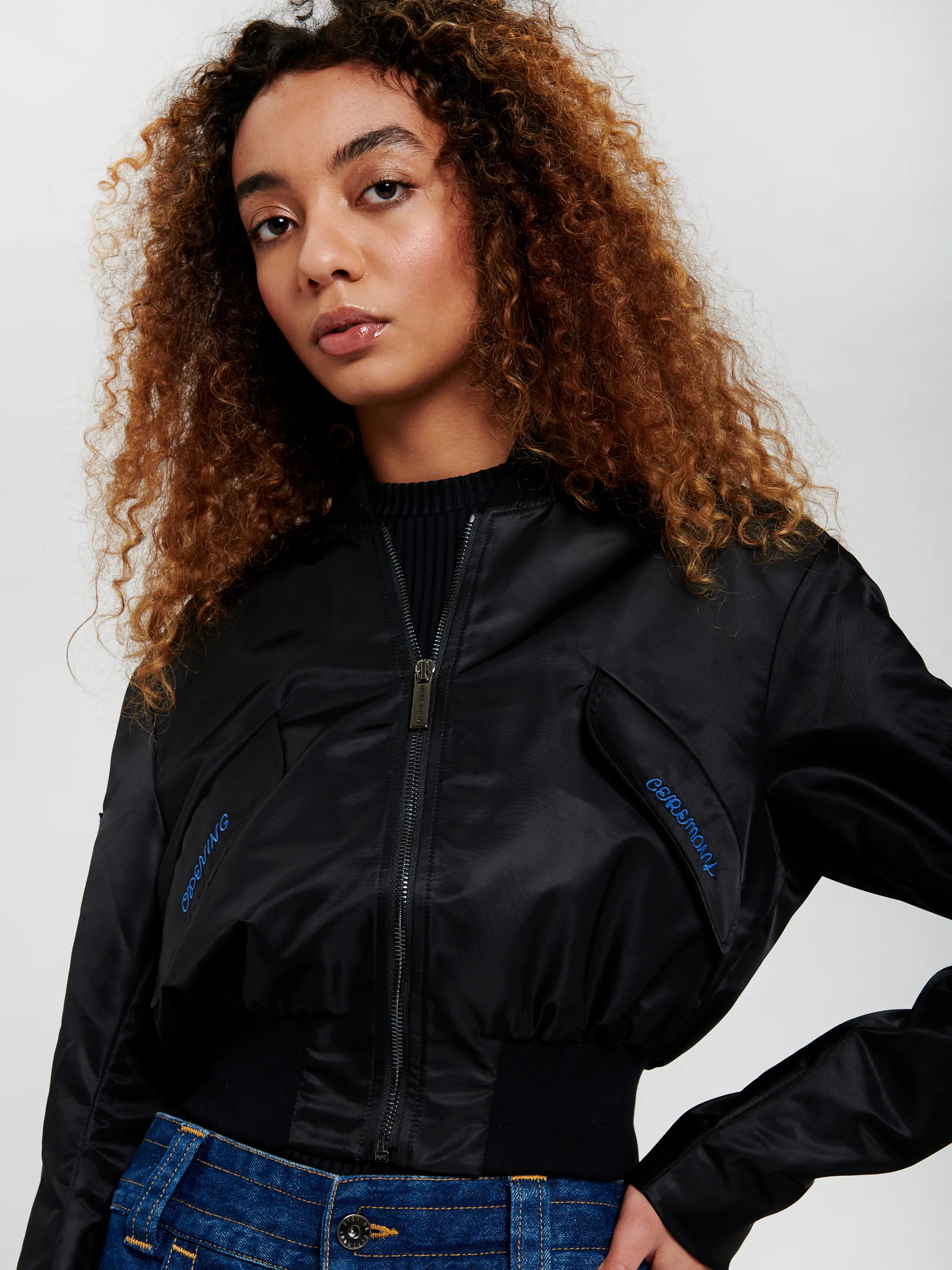EMBROIDED LOGO VARSITY JACKET