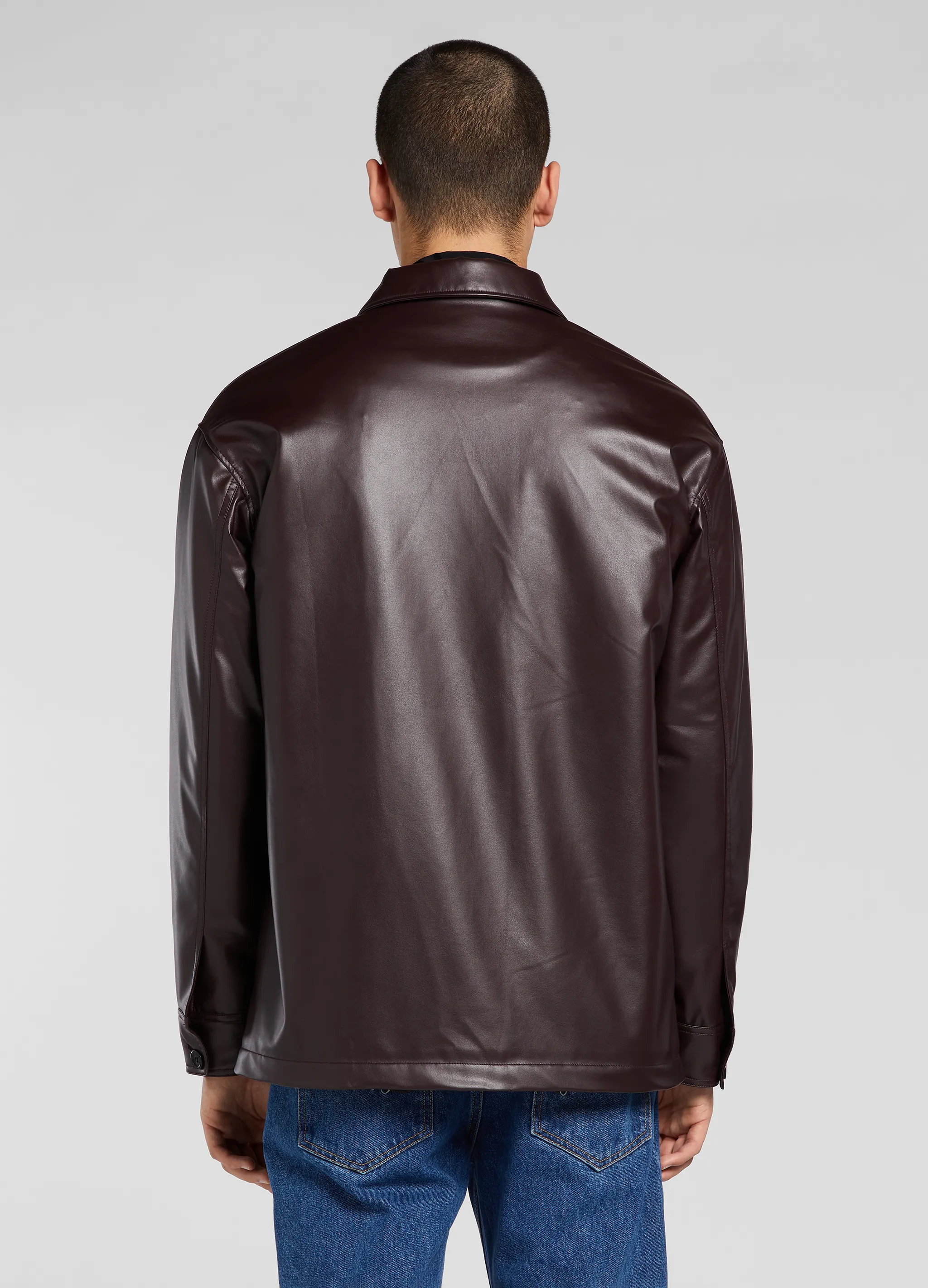FAUX LEATHER CAR COAT