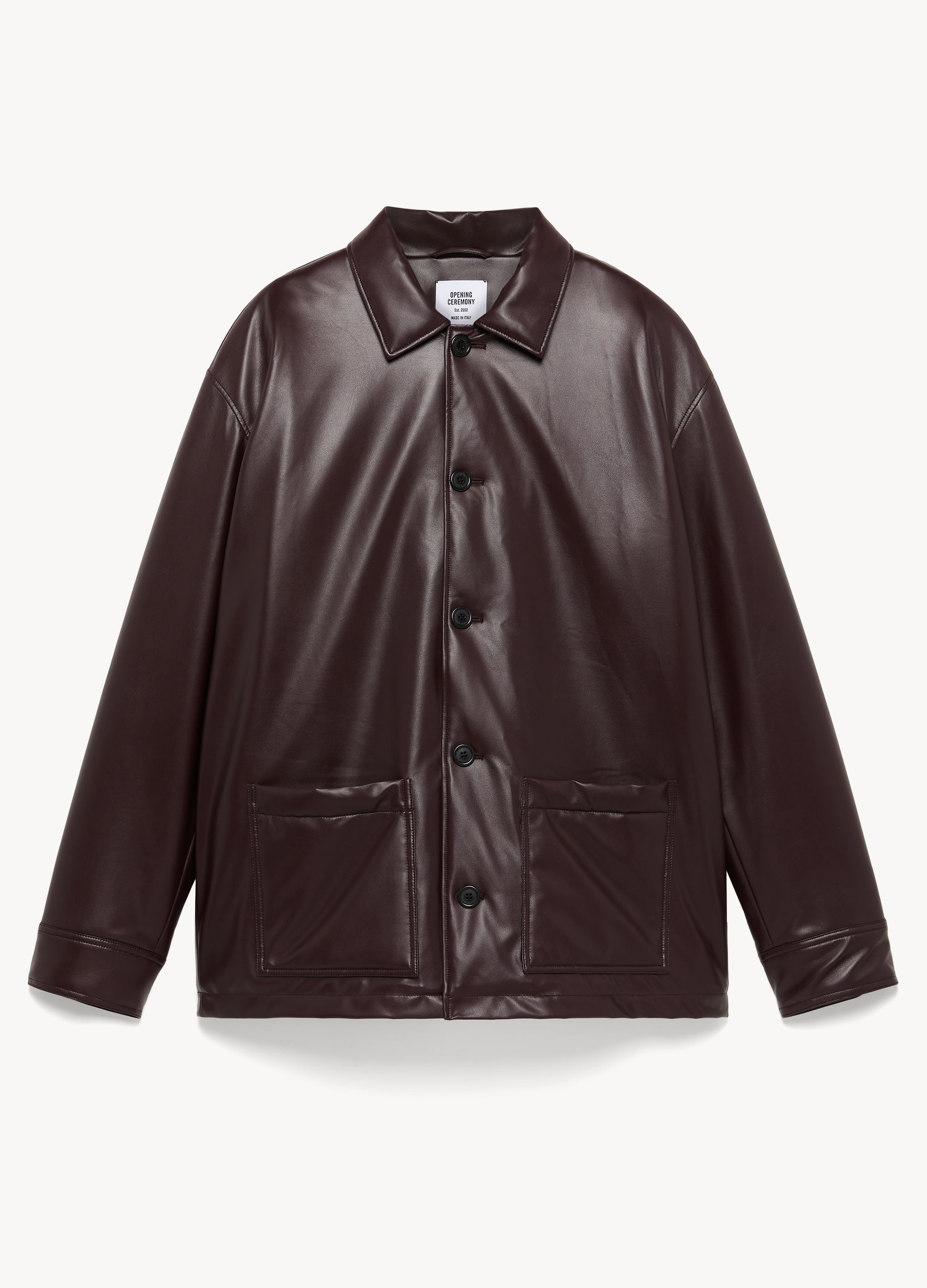 faux leather car coat