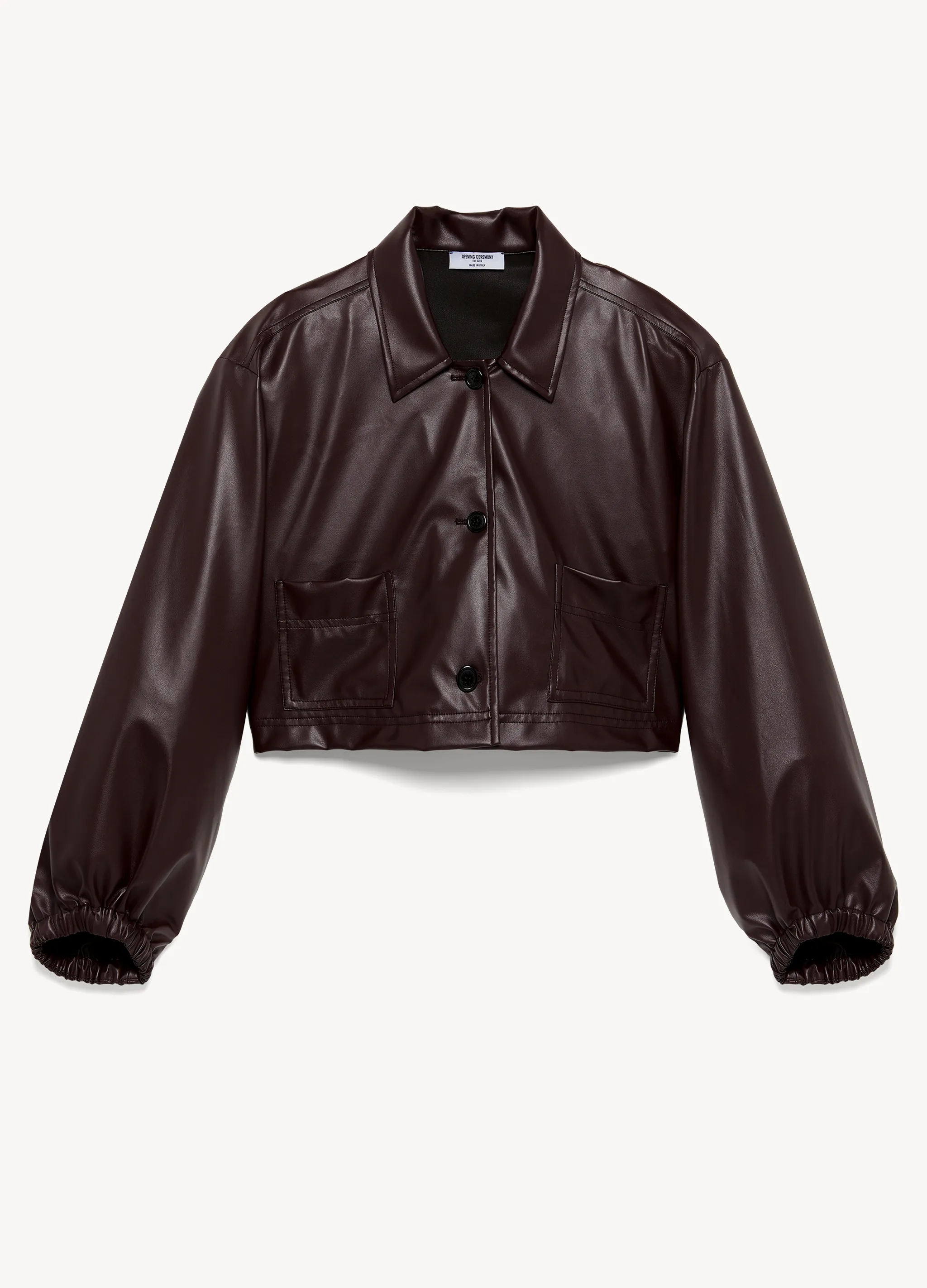 FAUX LEATHER CROPPED JACKET