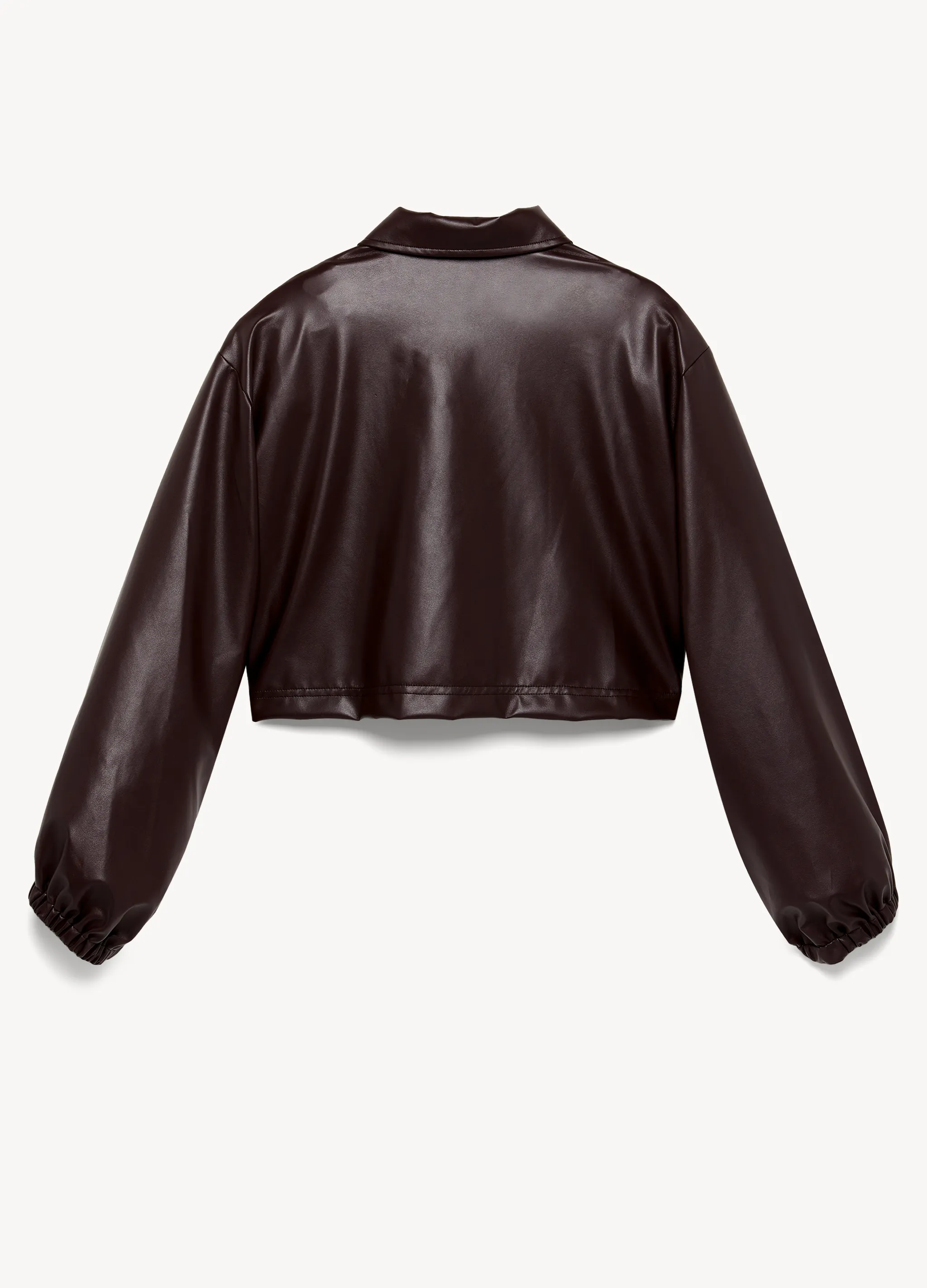 FAUX LEATHER CROPPED JACKET