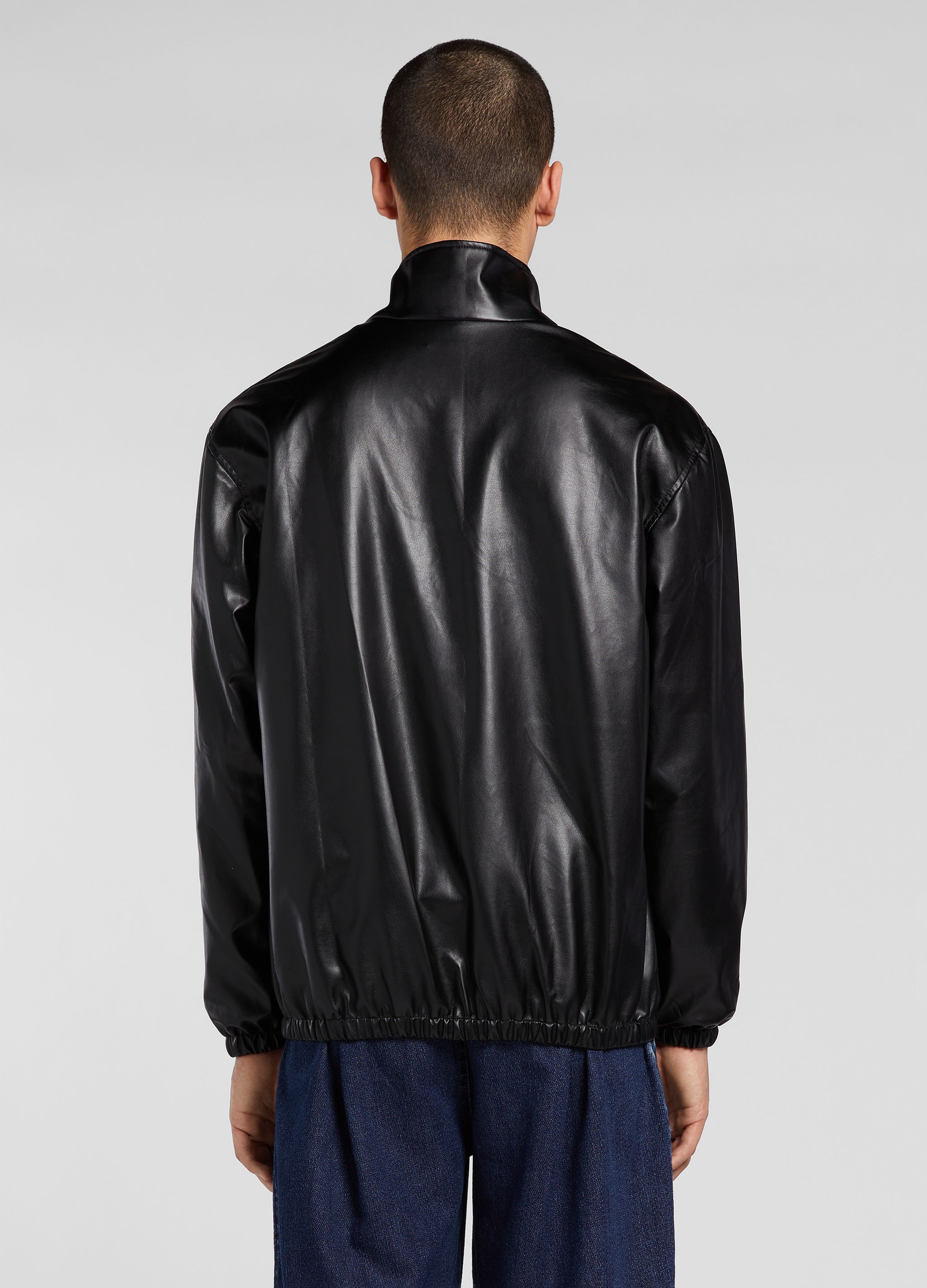 FAUX LEATHER TRACKJACKET