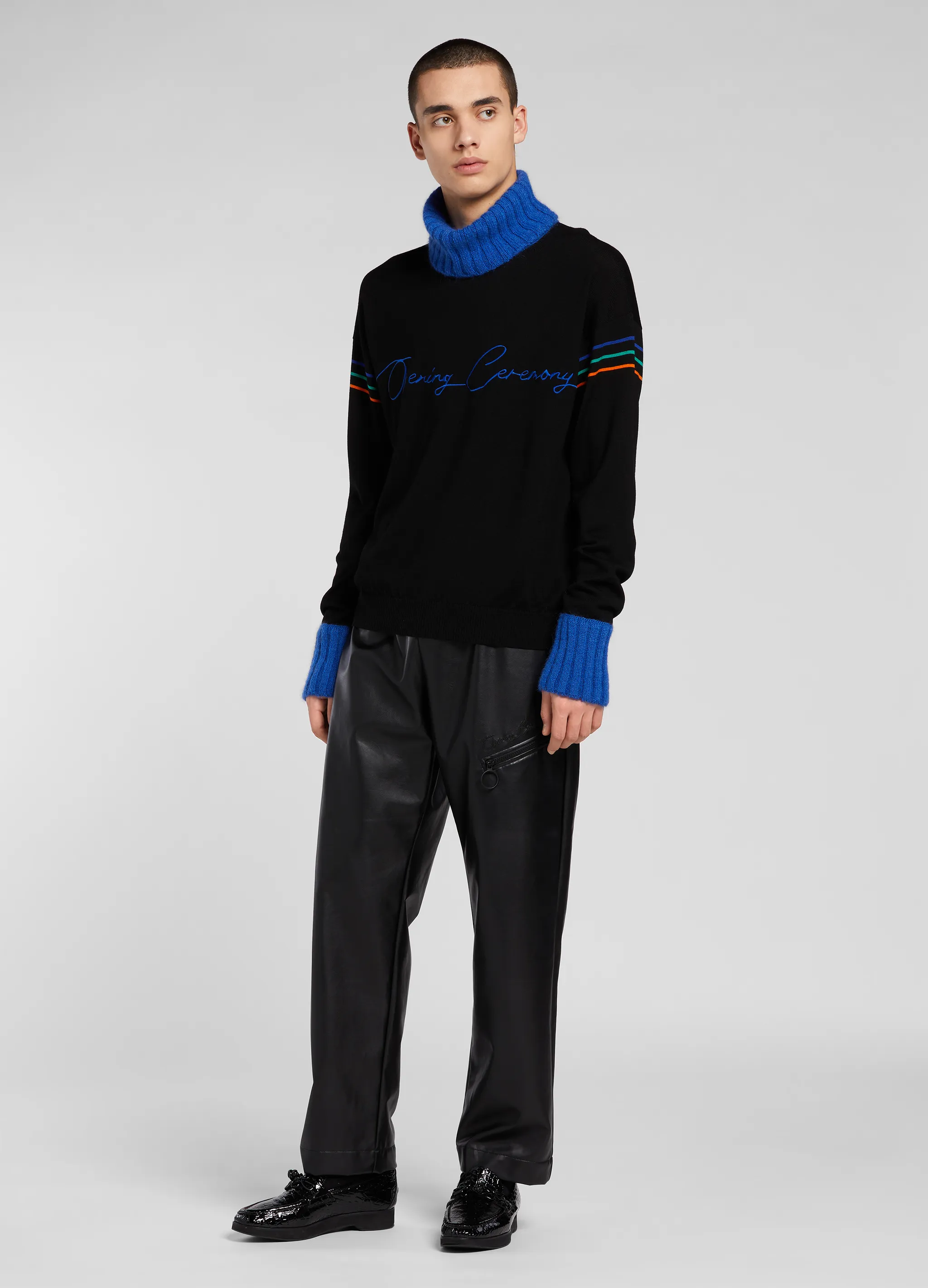 FAUX LEATHER TRACKPANTS
