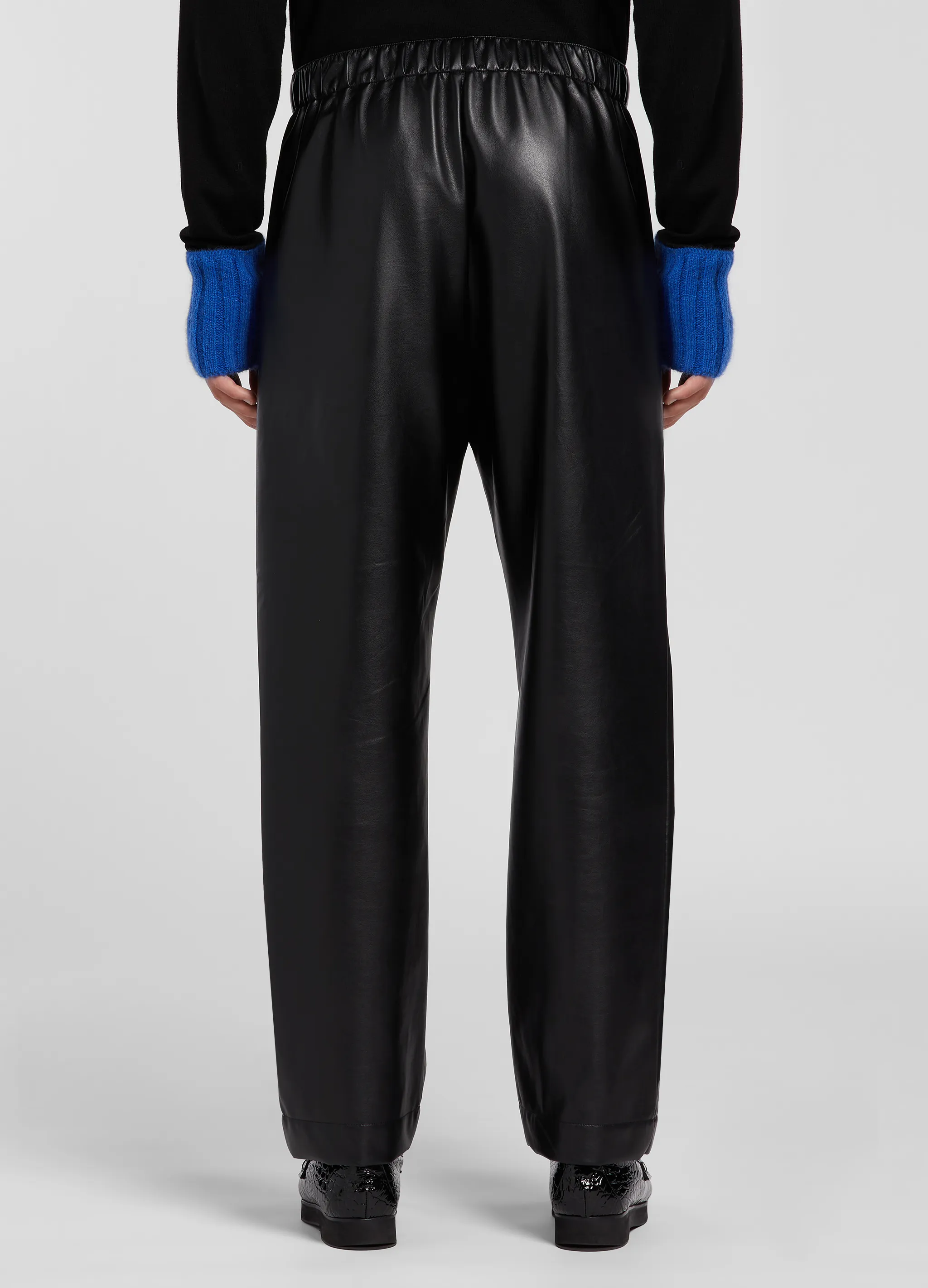 FAUX LEATHER TRACKPANTS