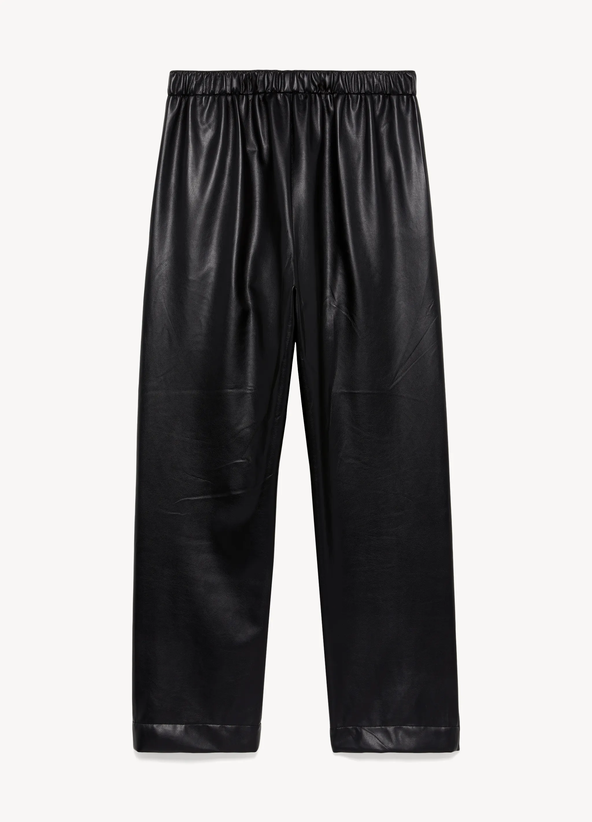 FAUX LEATHER TRACKPANTS