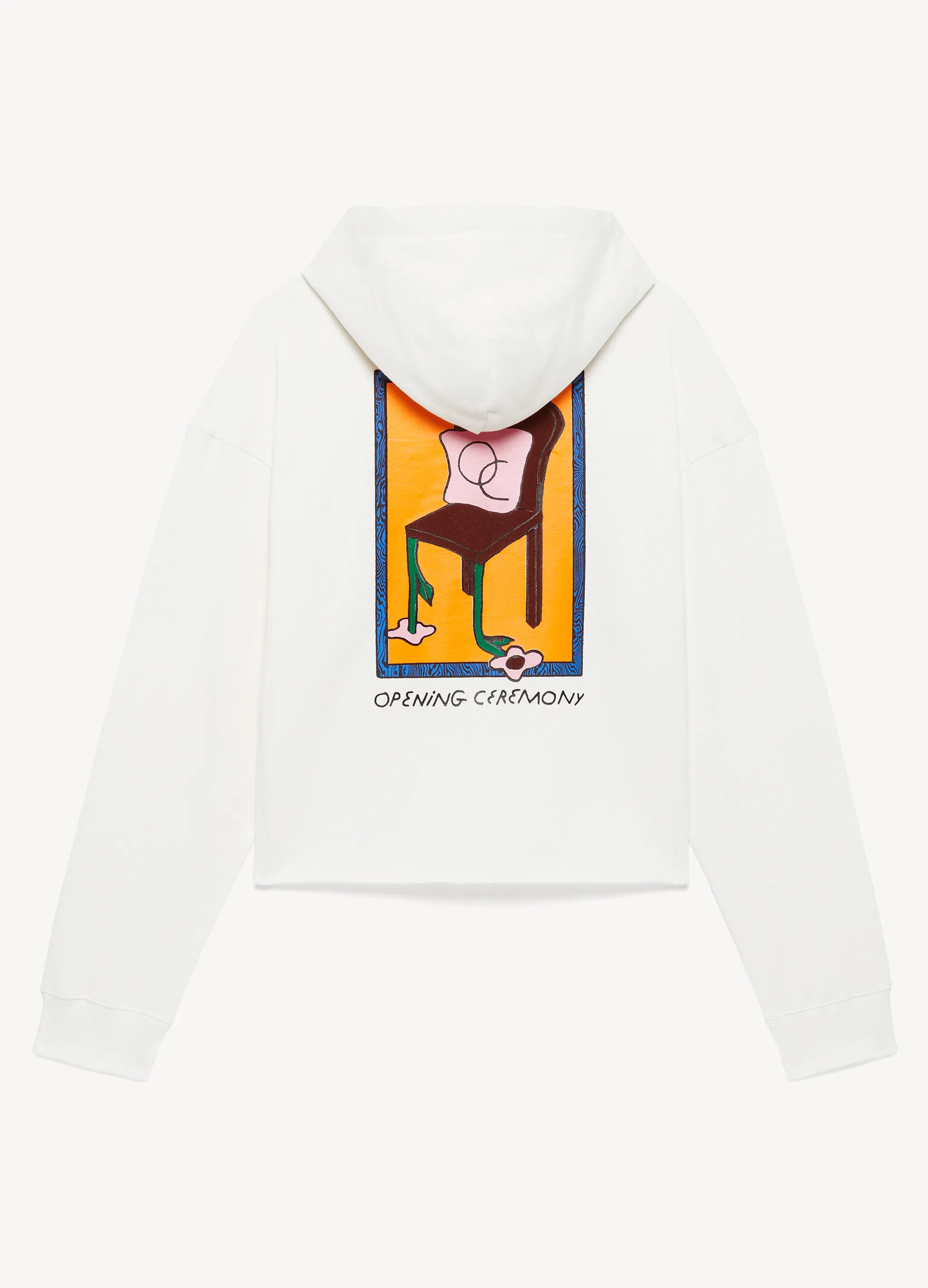 FLOWER CHAIR PRINT CROPPED HOODIE