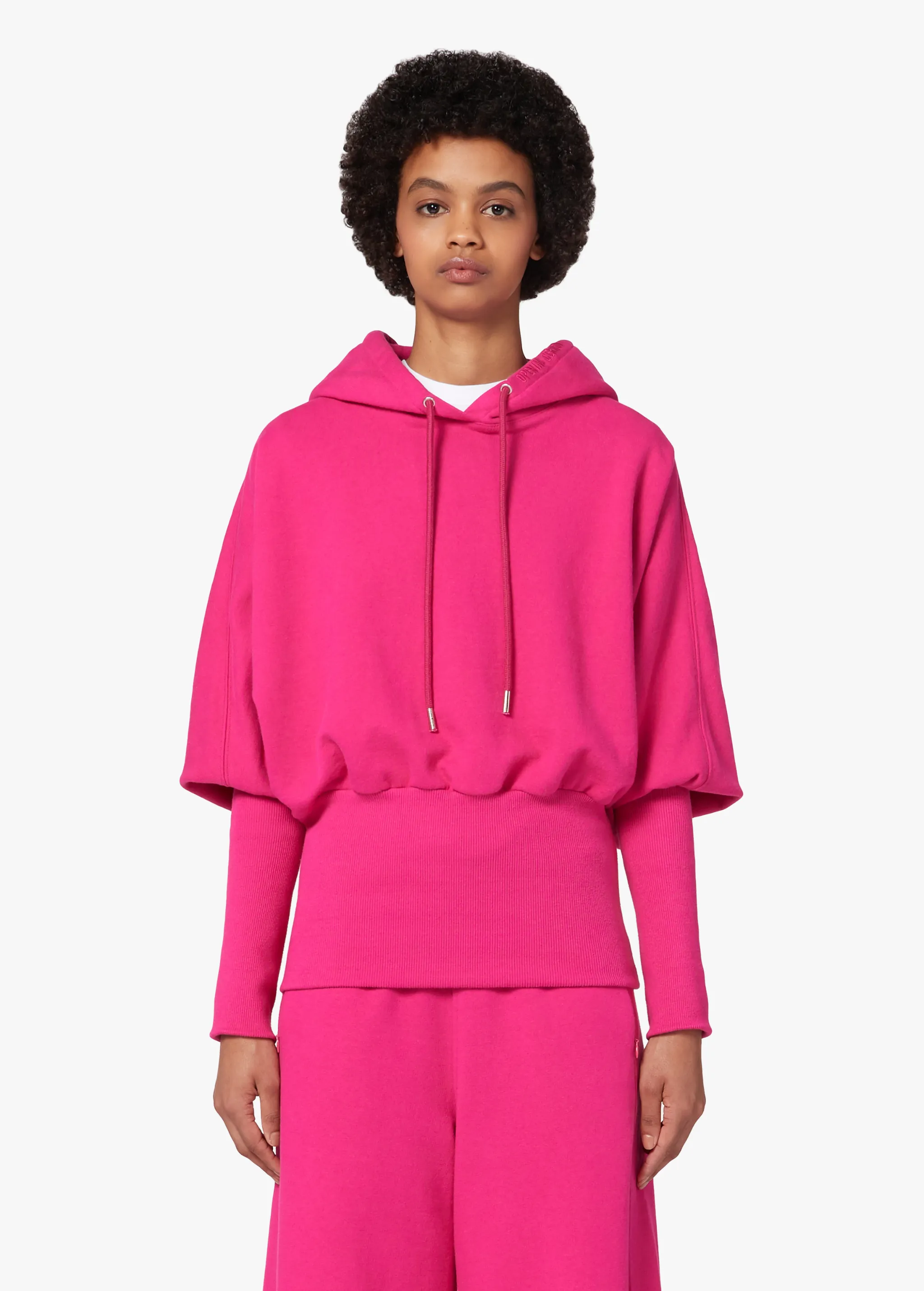 FUCHSIA CROPPED HOODIE