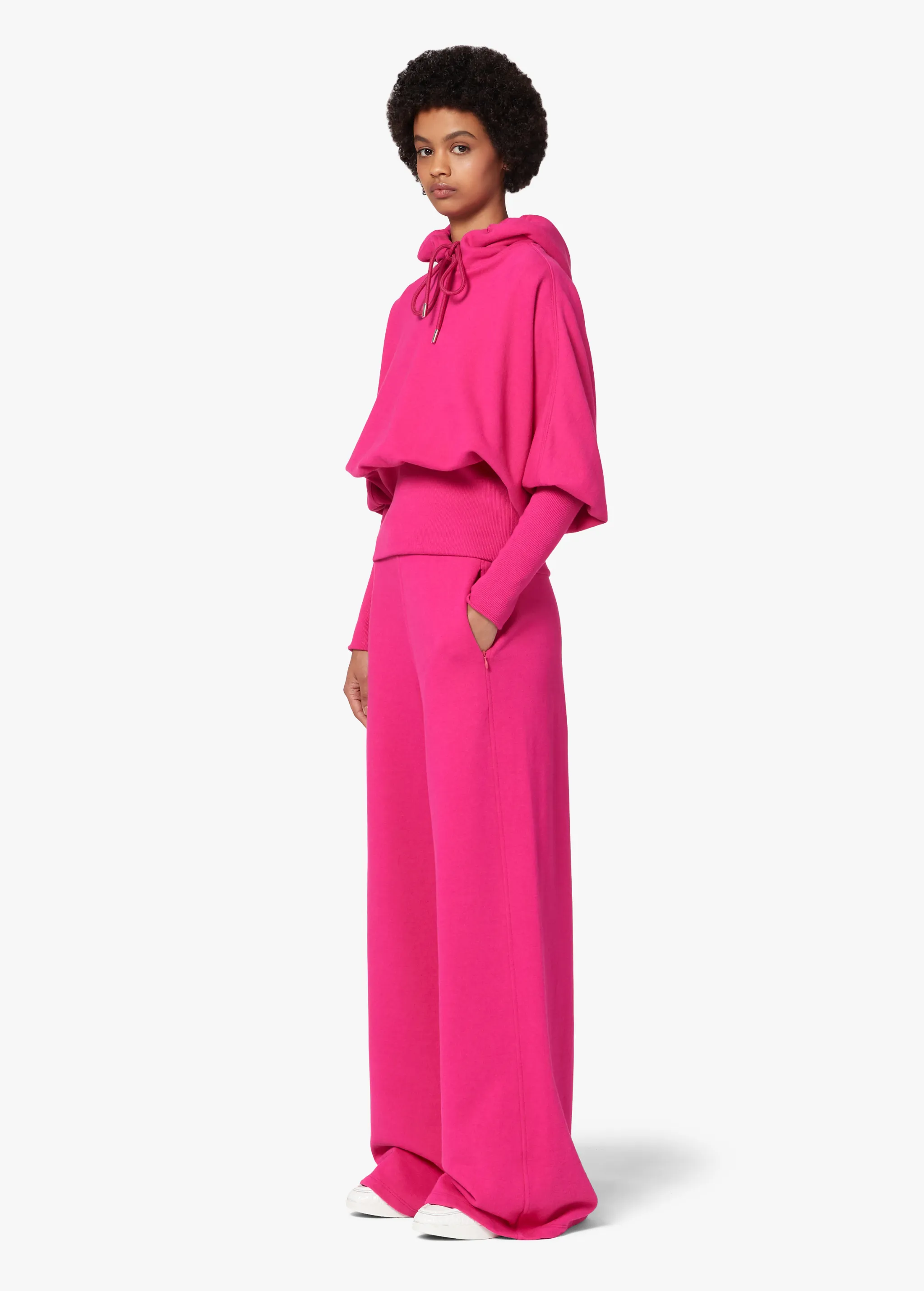 FUCHSIA CROPPED HOODIE