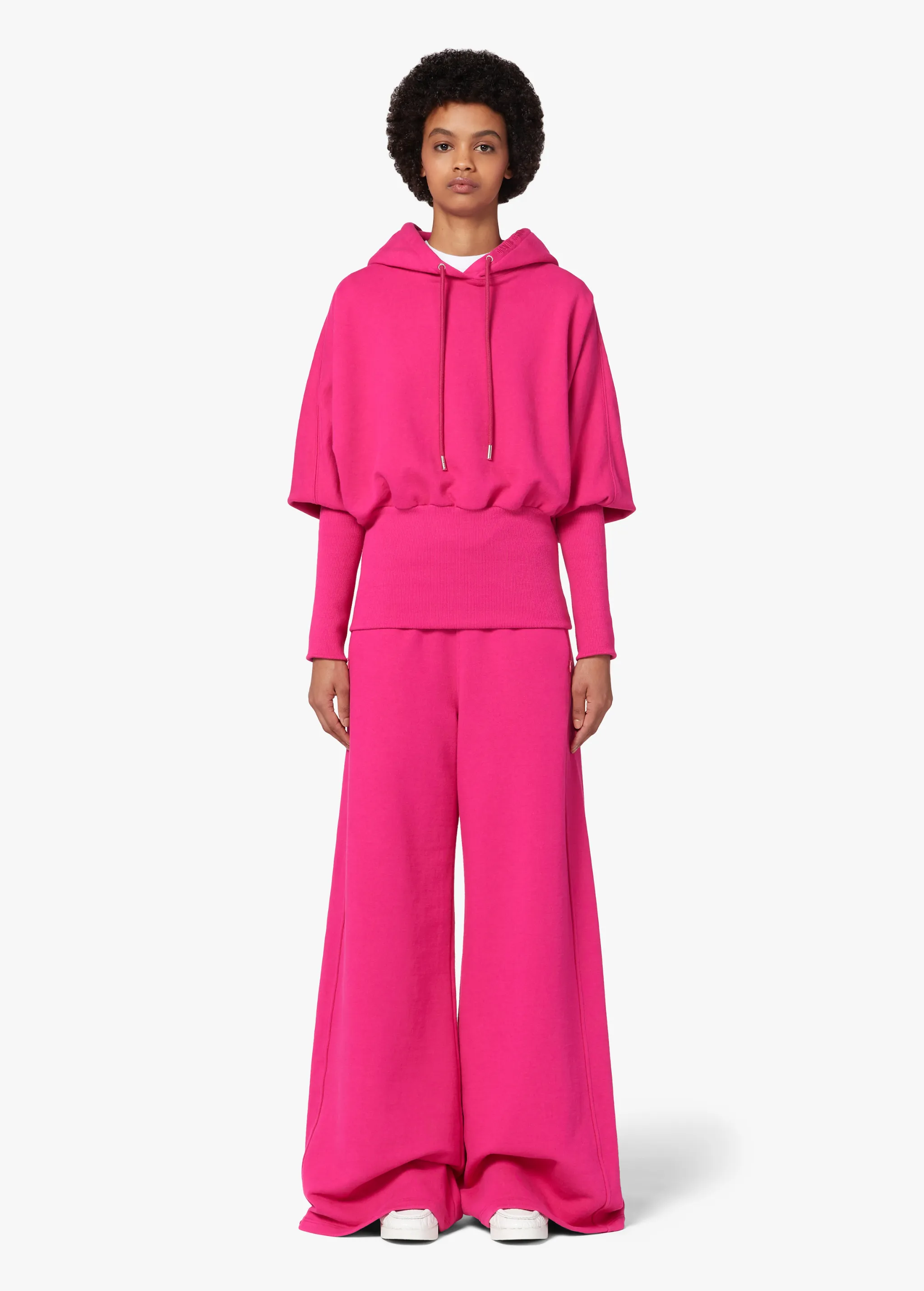 FUCHSIA CROPPED HOODIE