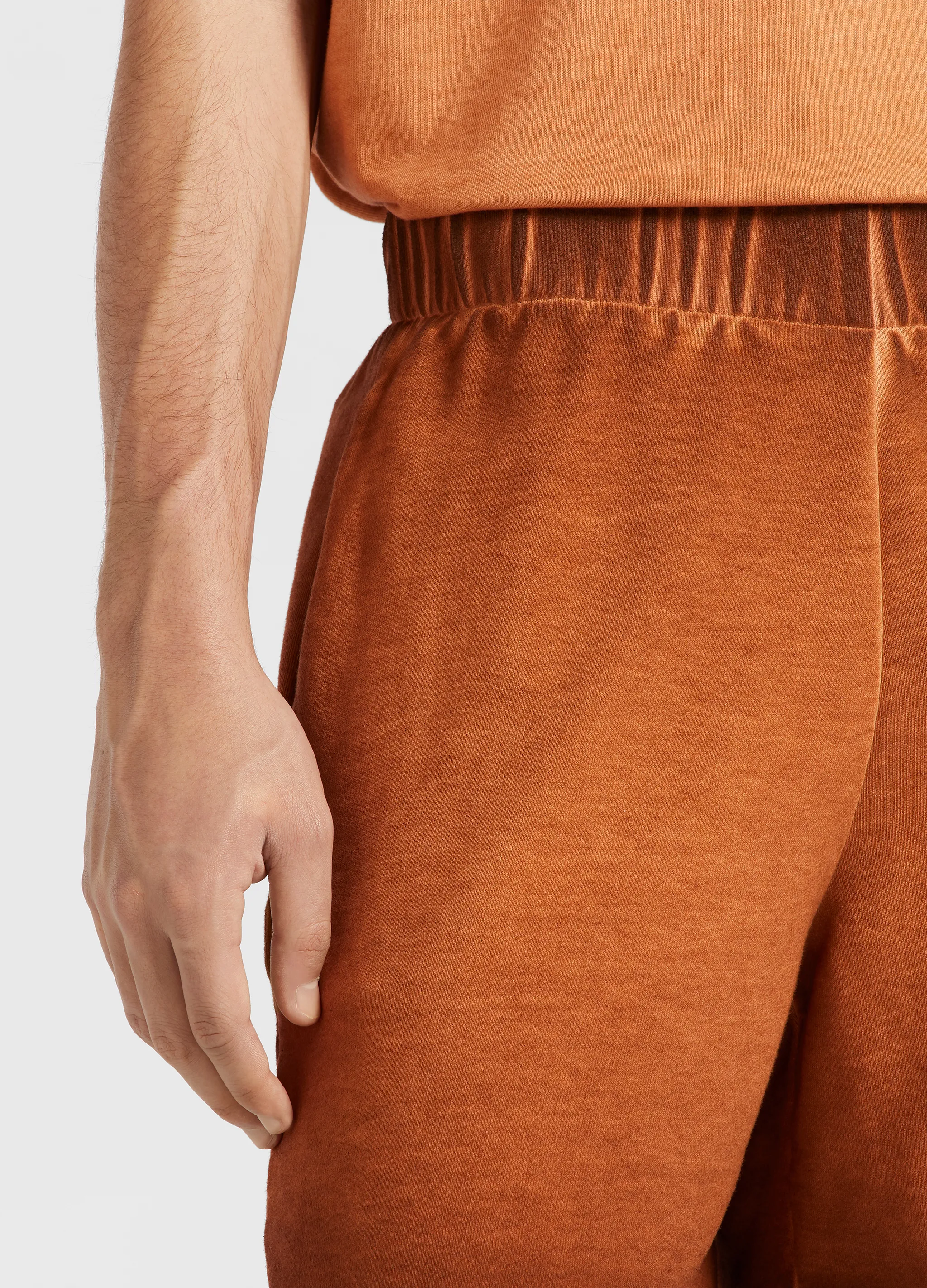gradient-effect cotton track shorts