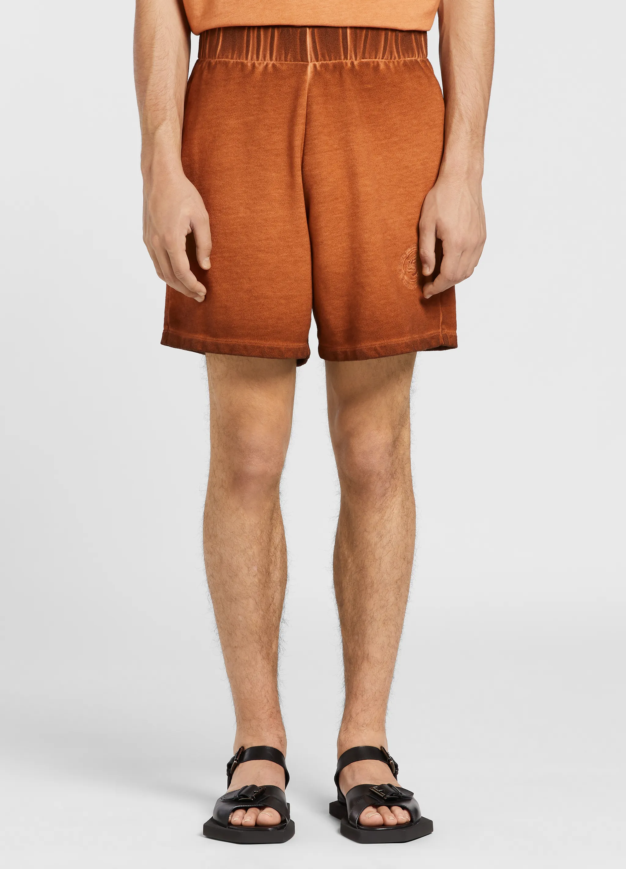 gradient-effect cotton track shorts