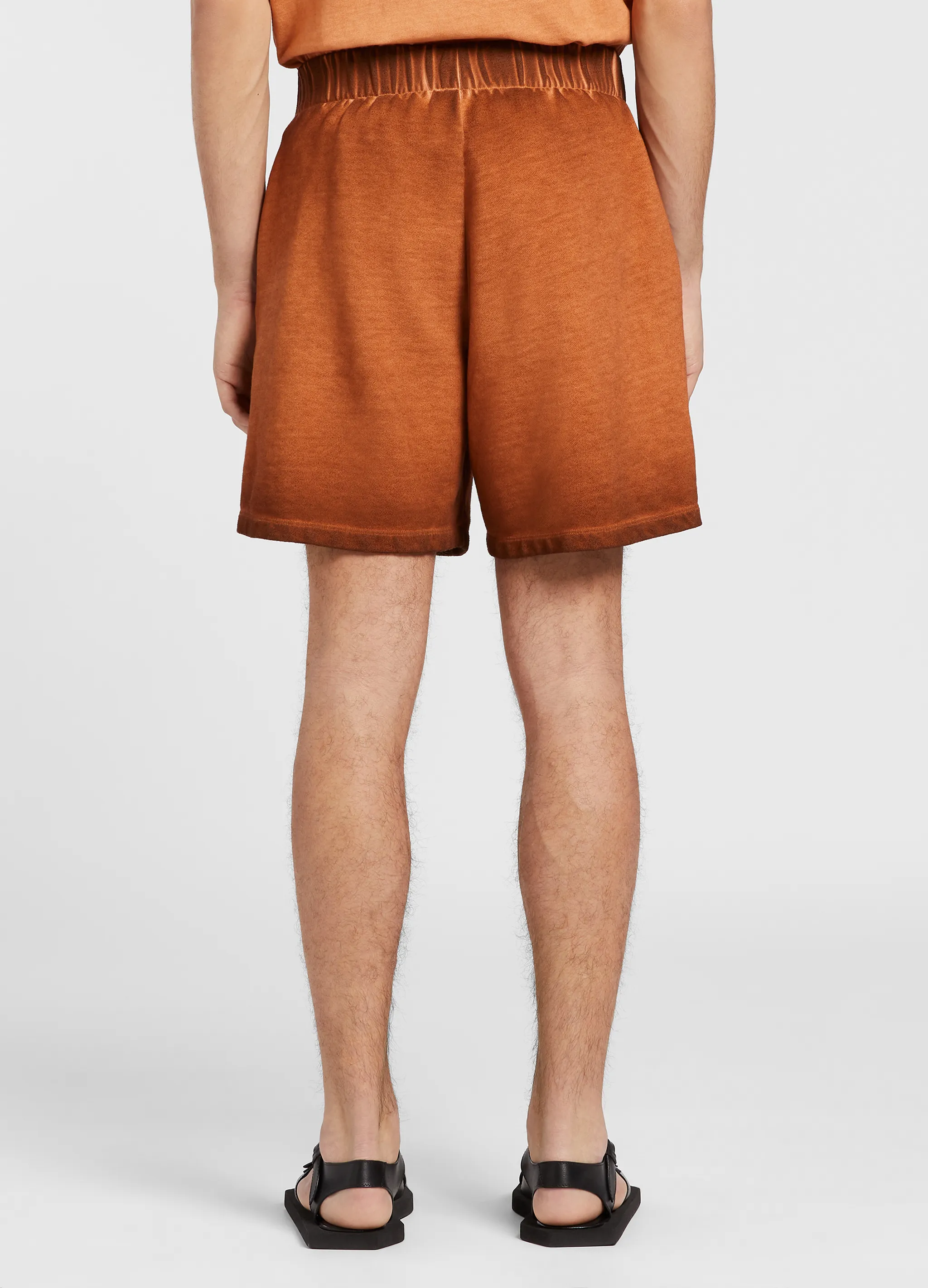 gradient-effect cotton track shorts