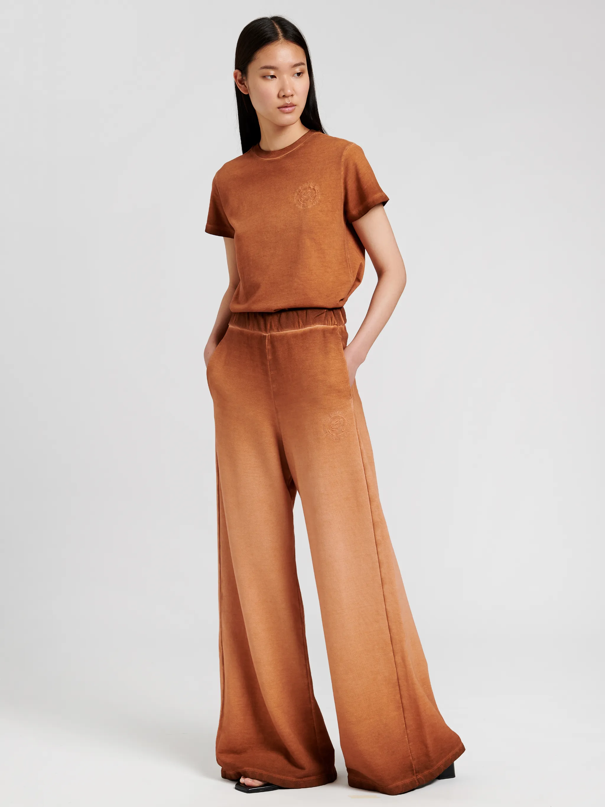 gradient wide-leg track pants