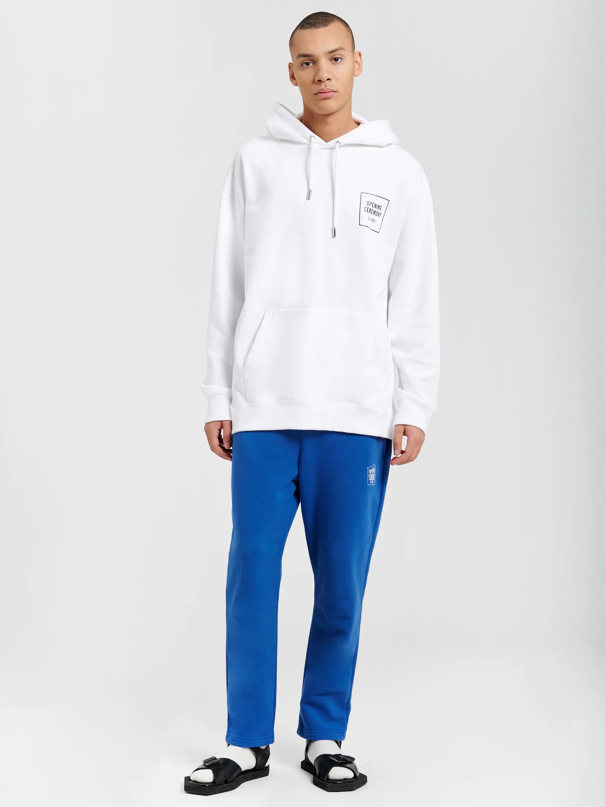 graphic-print logo hoodie