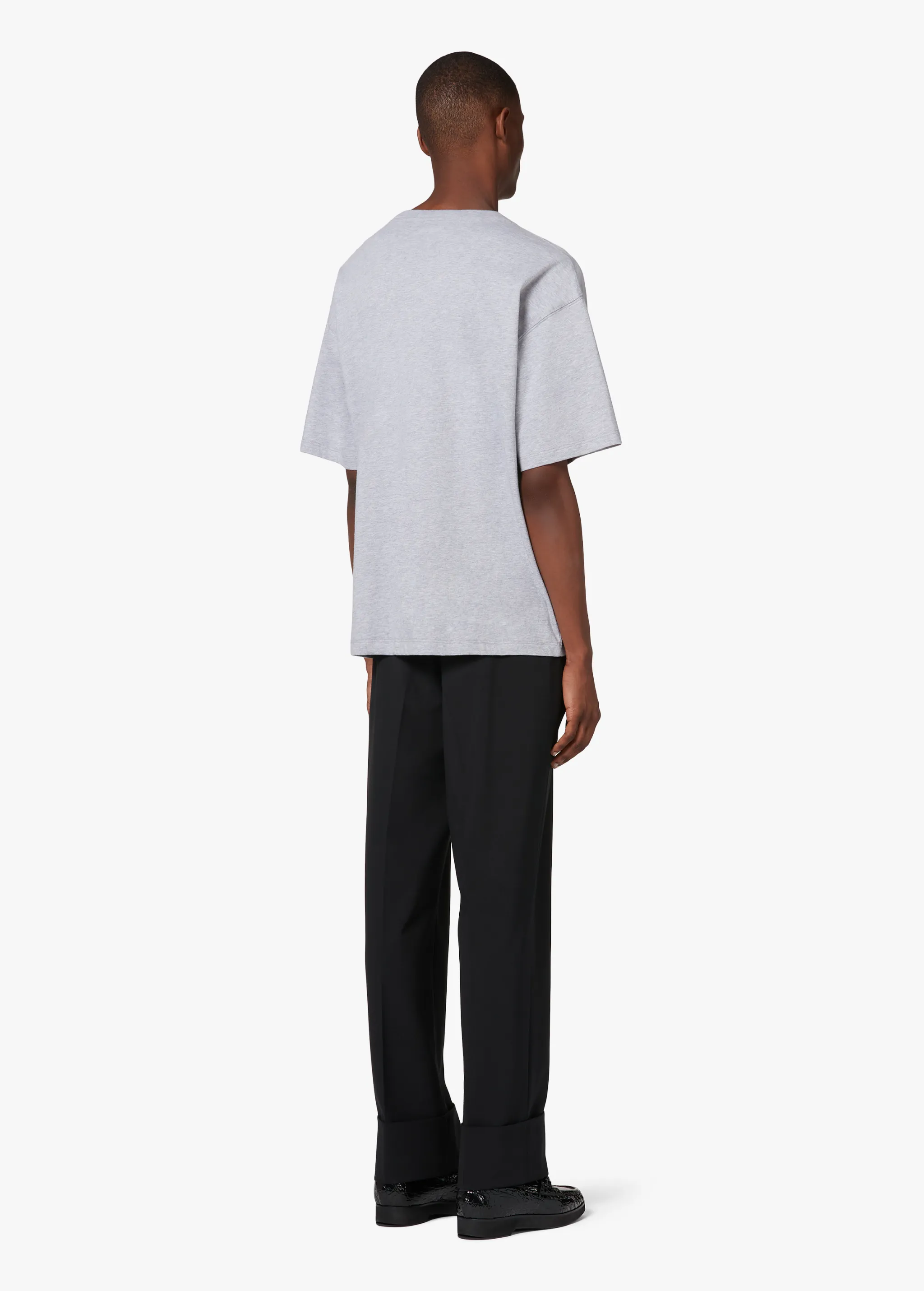 GREY EMBOSSED LOGO T-SHIRT