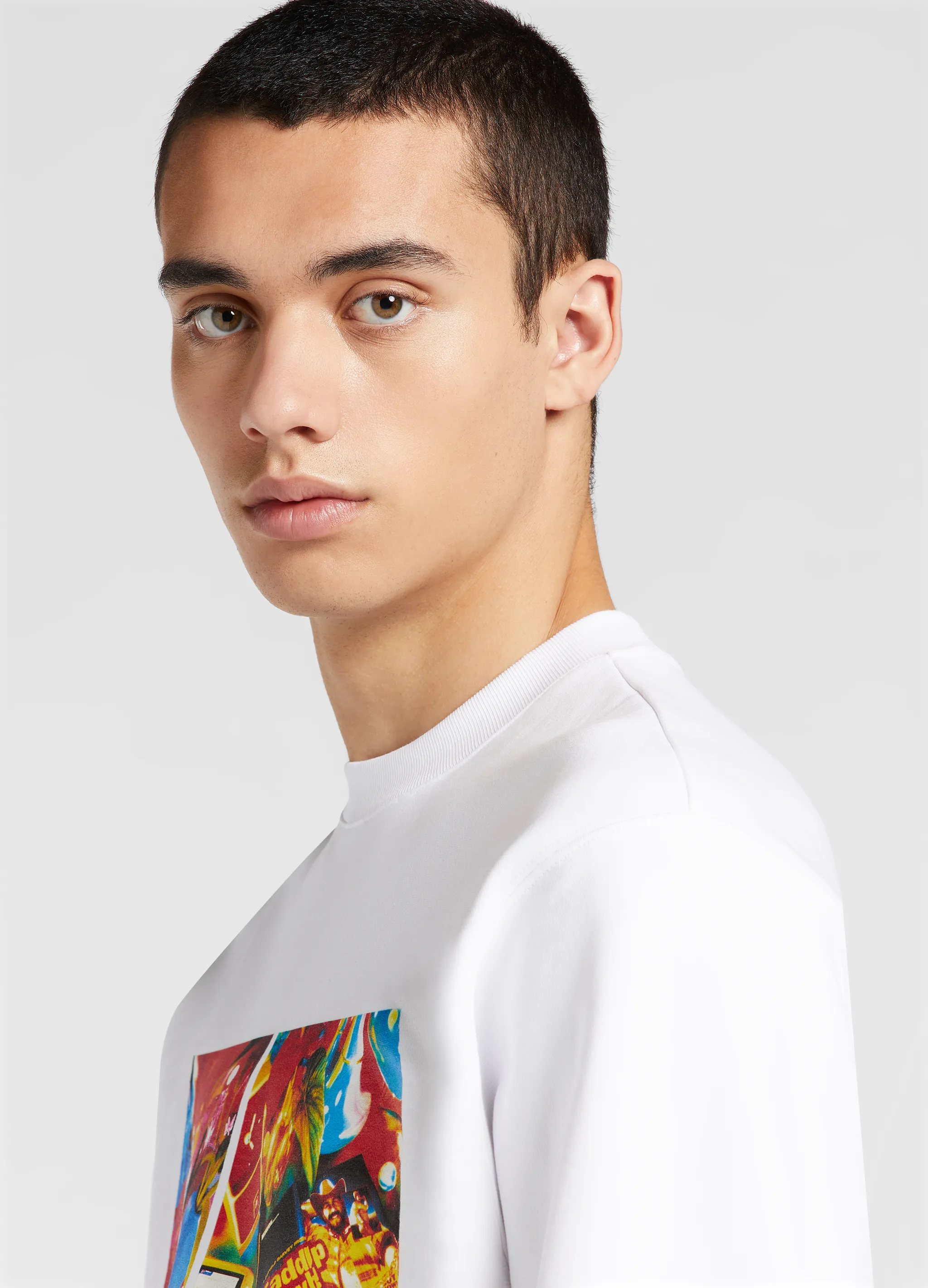grid-print cotton sweatshirt
