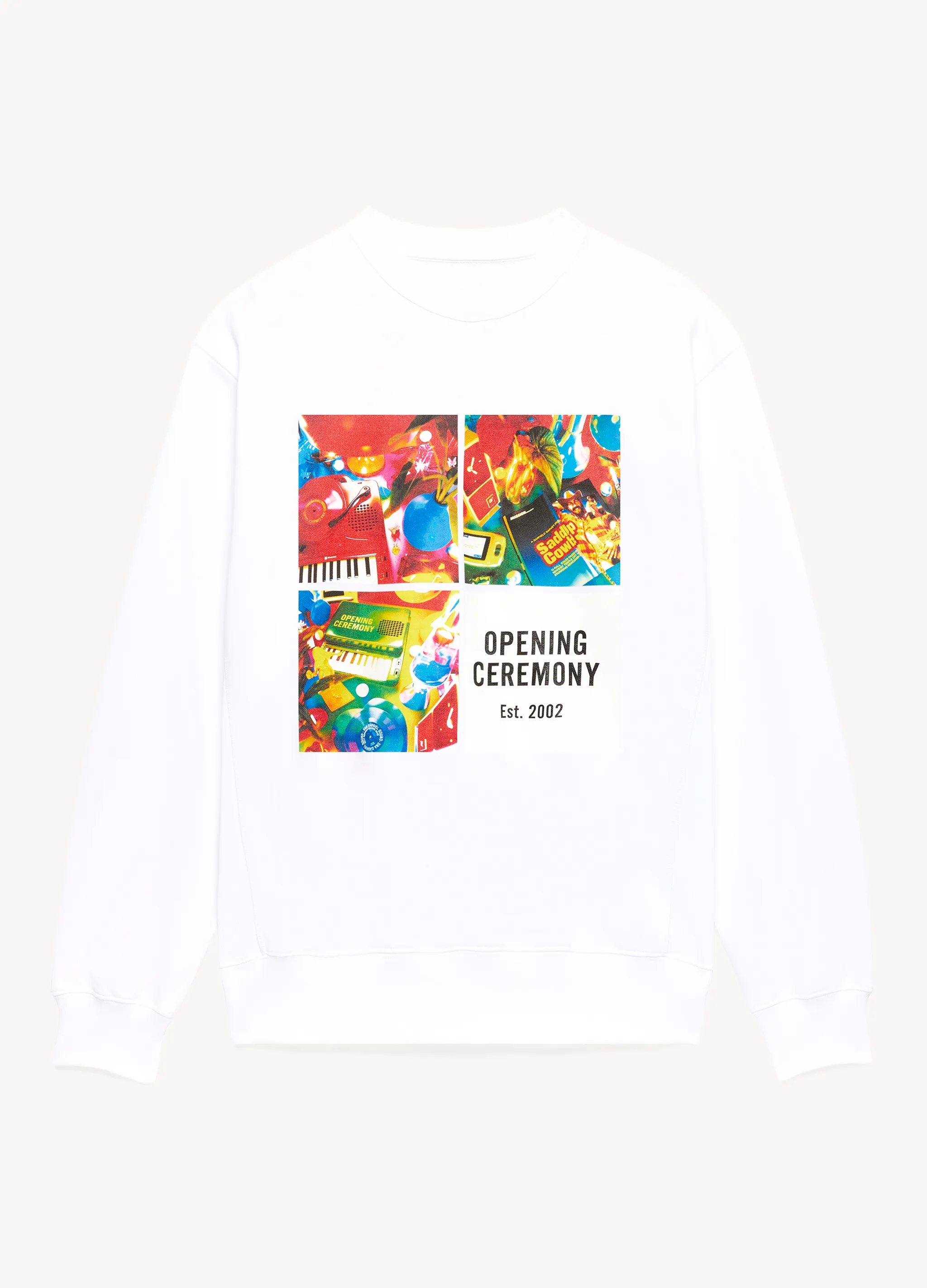 grid-print cotton sweatshirt