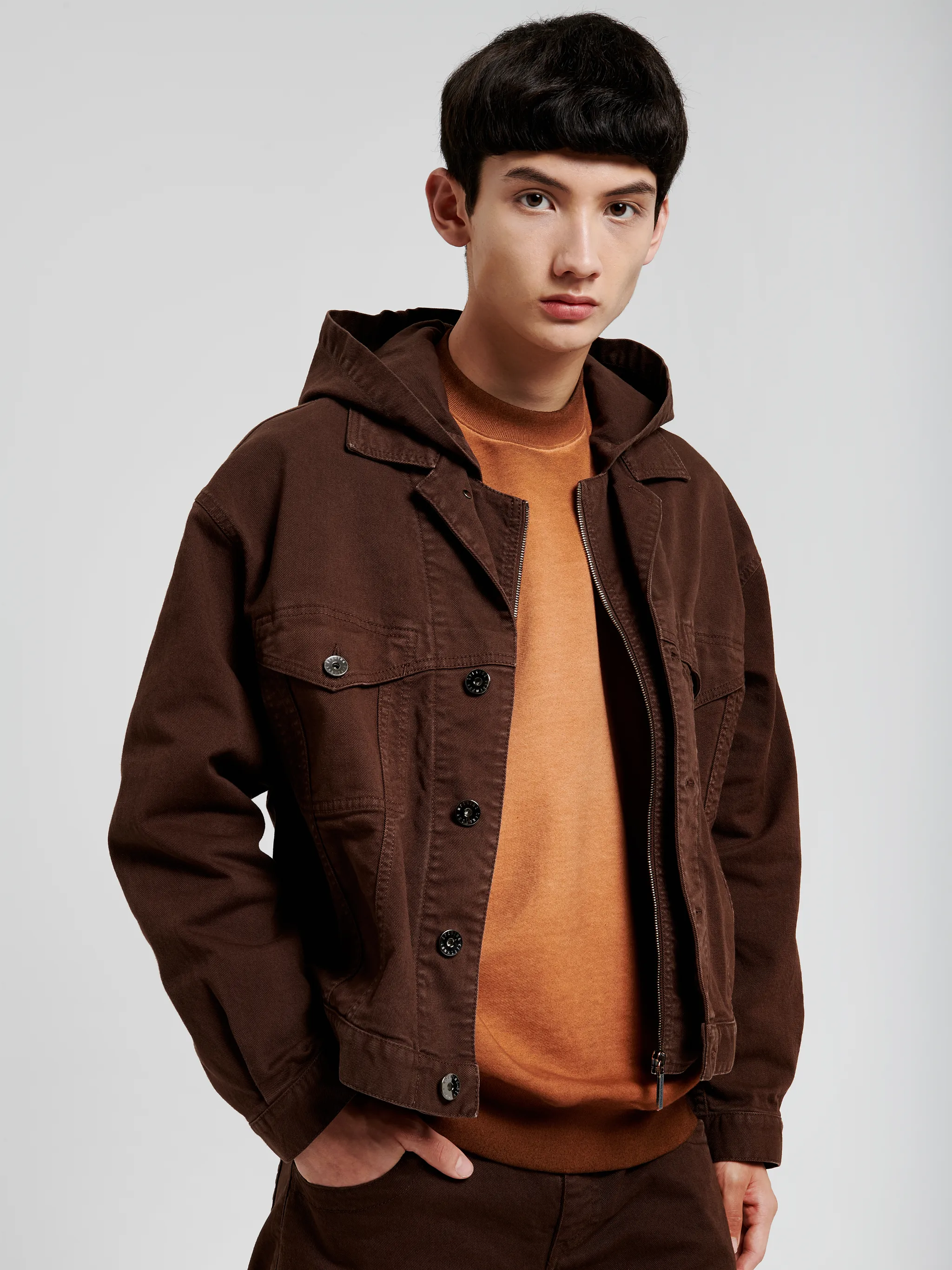 HOODED GABARDINE JACKET