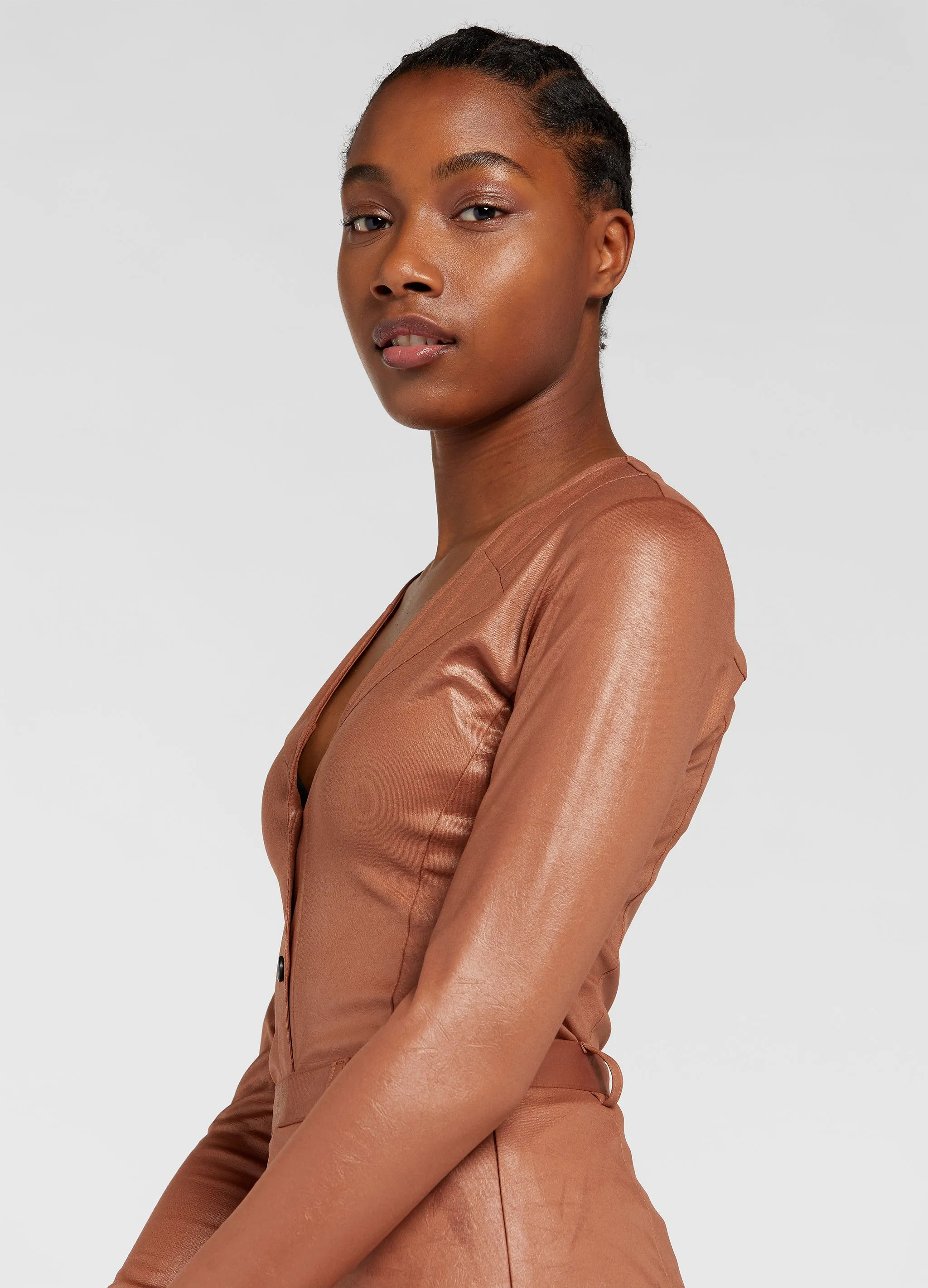 LEATHER EFFECT L/S BODY