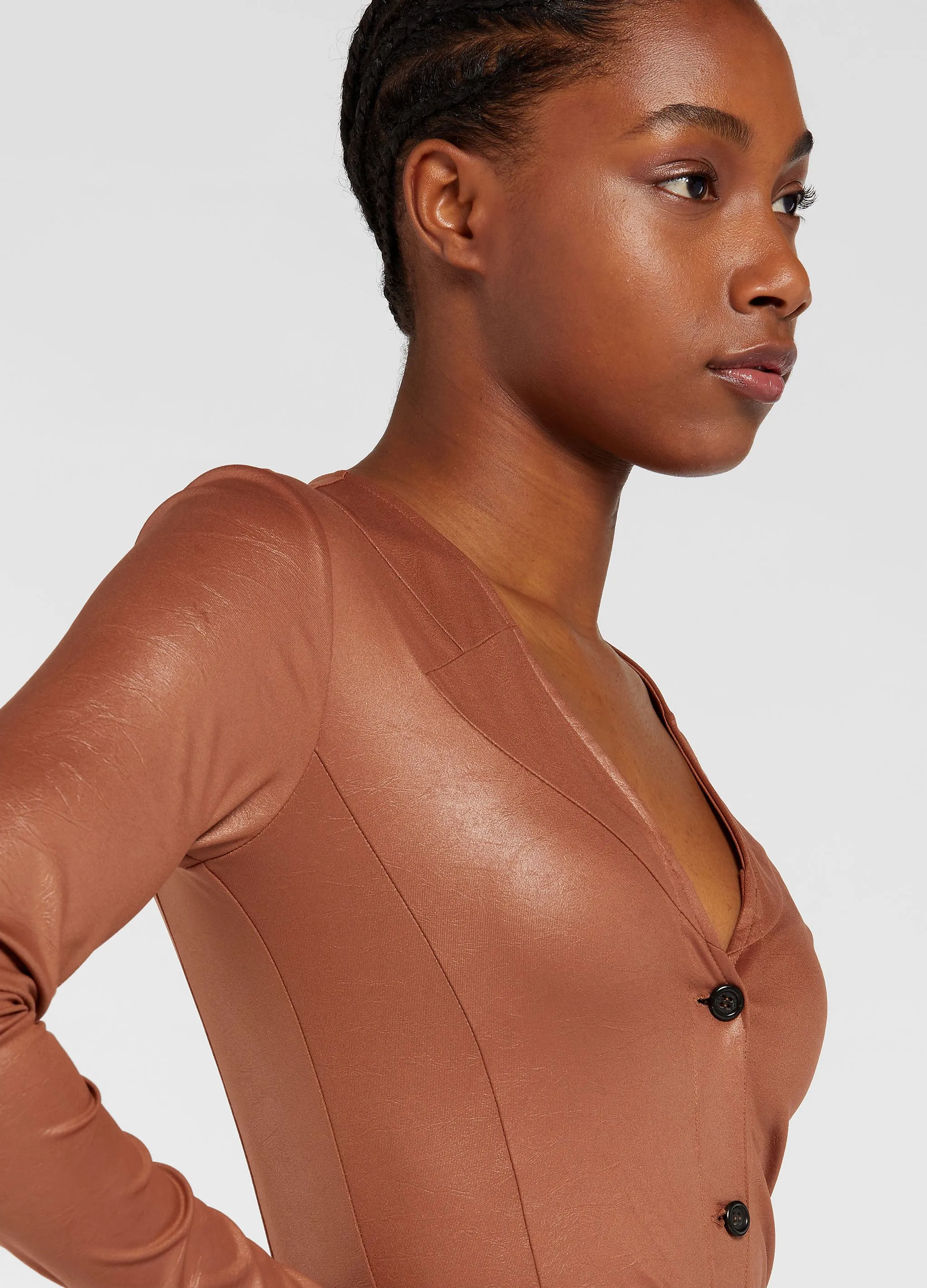 LEATHER EFFECT L/S BODY