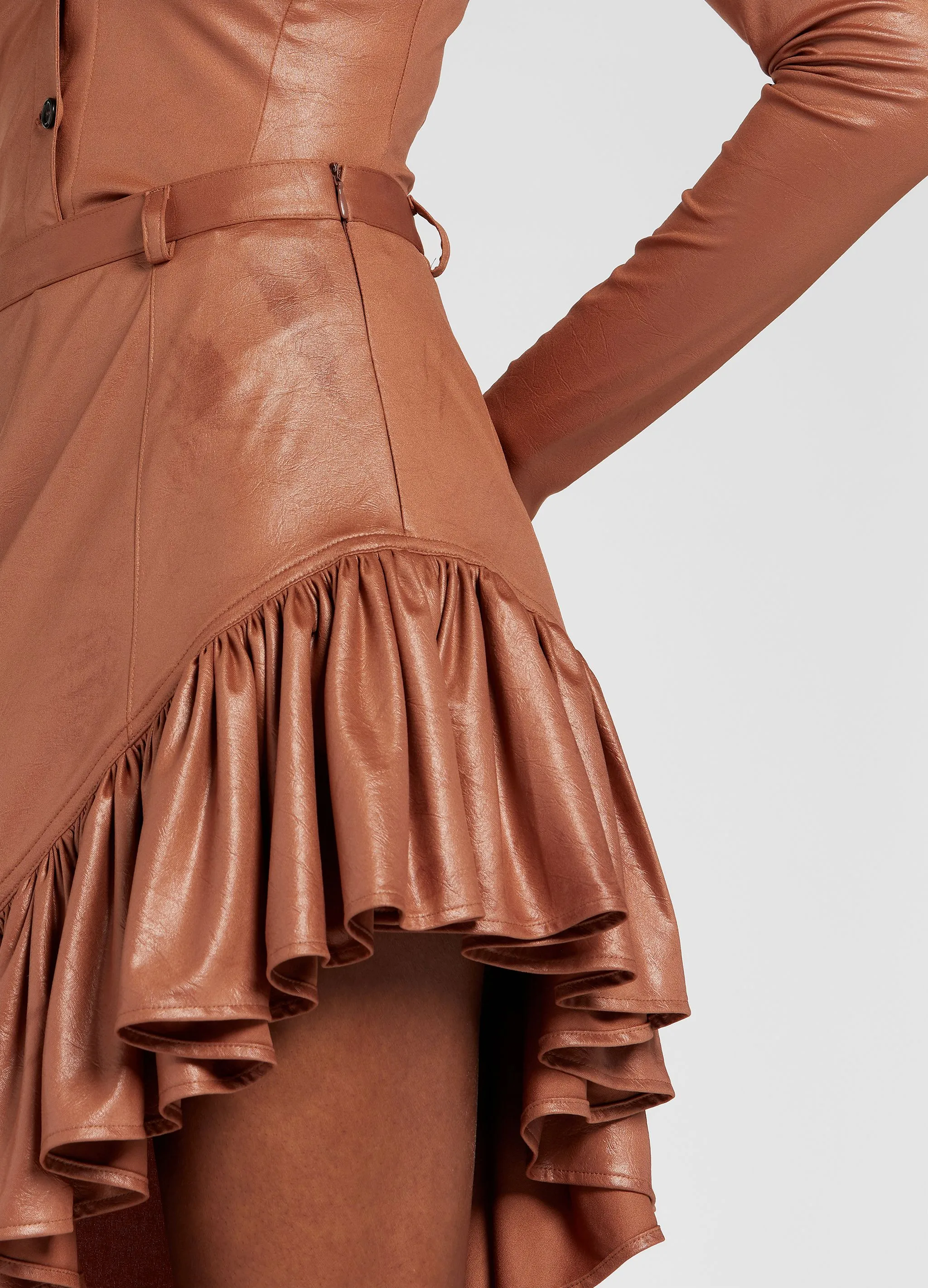 LEATHER EFFECT SKIRT