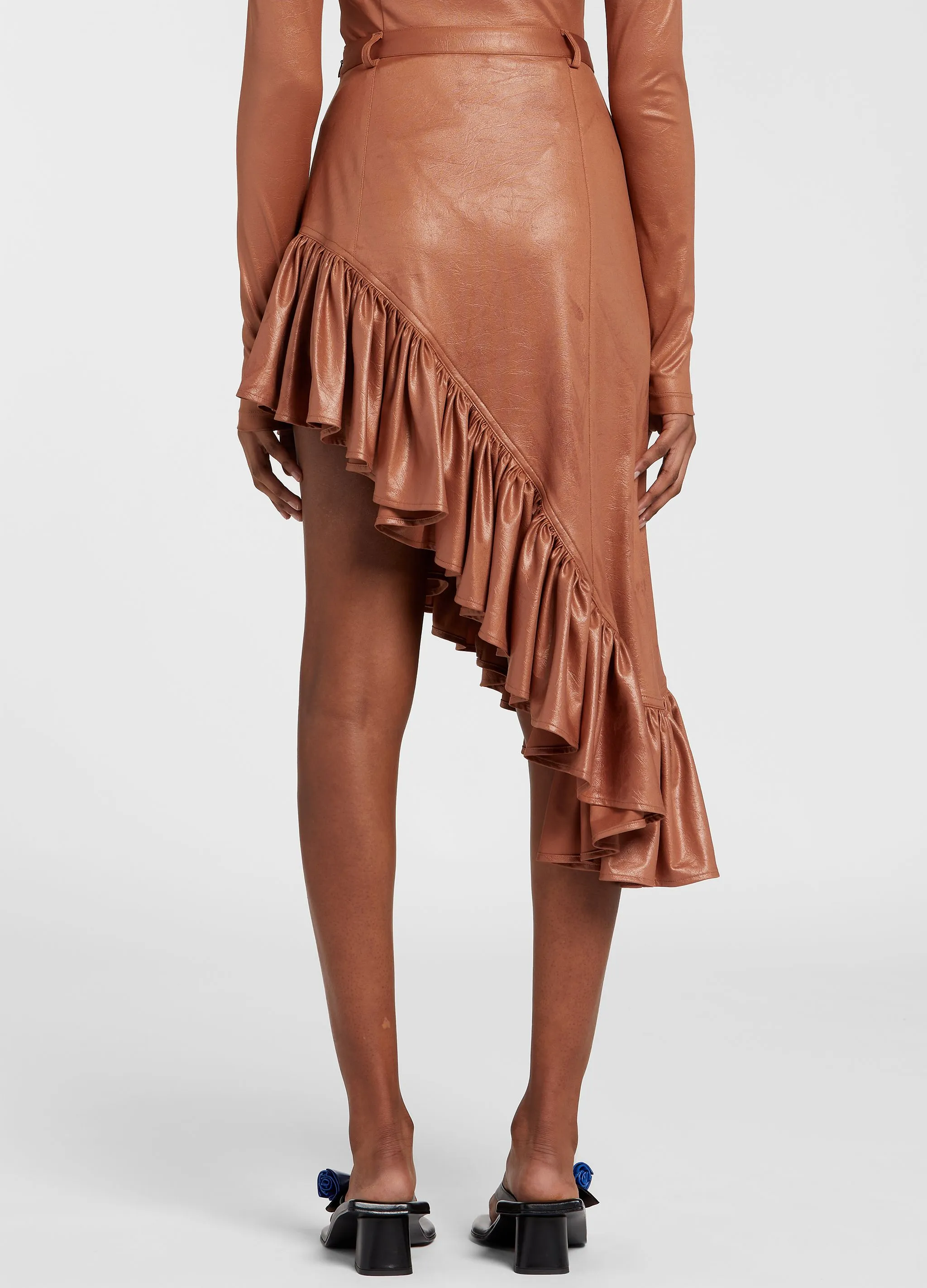 LEATHER EFFECT SKIRT