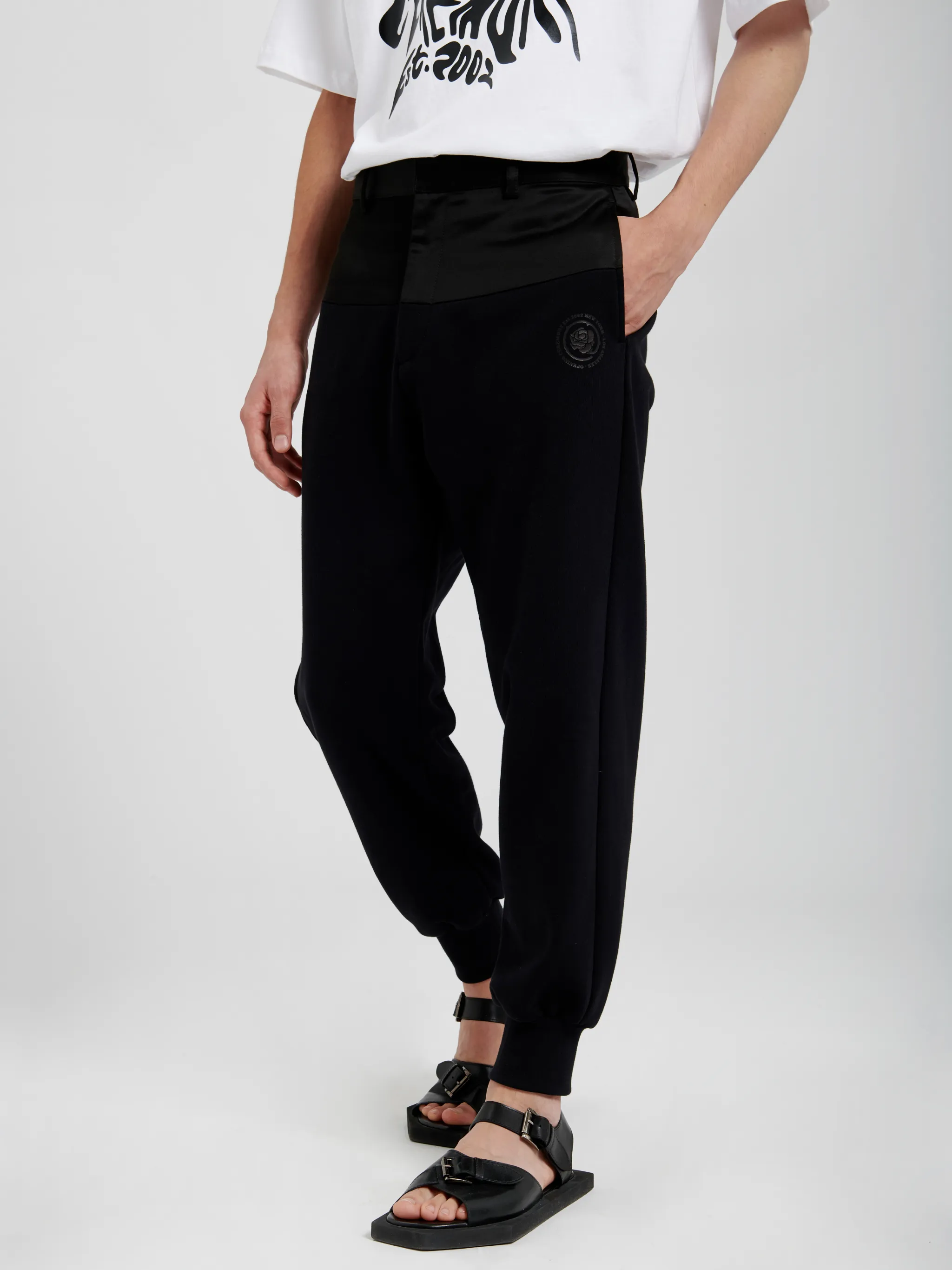 logo-embroidered cotton track pants