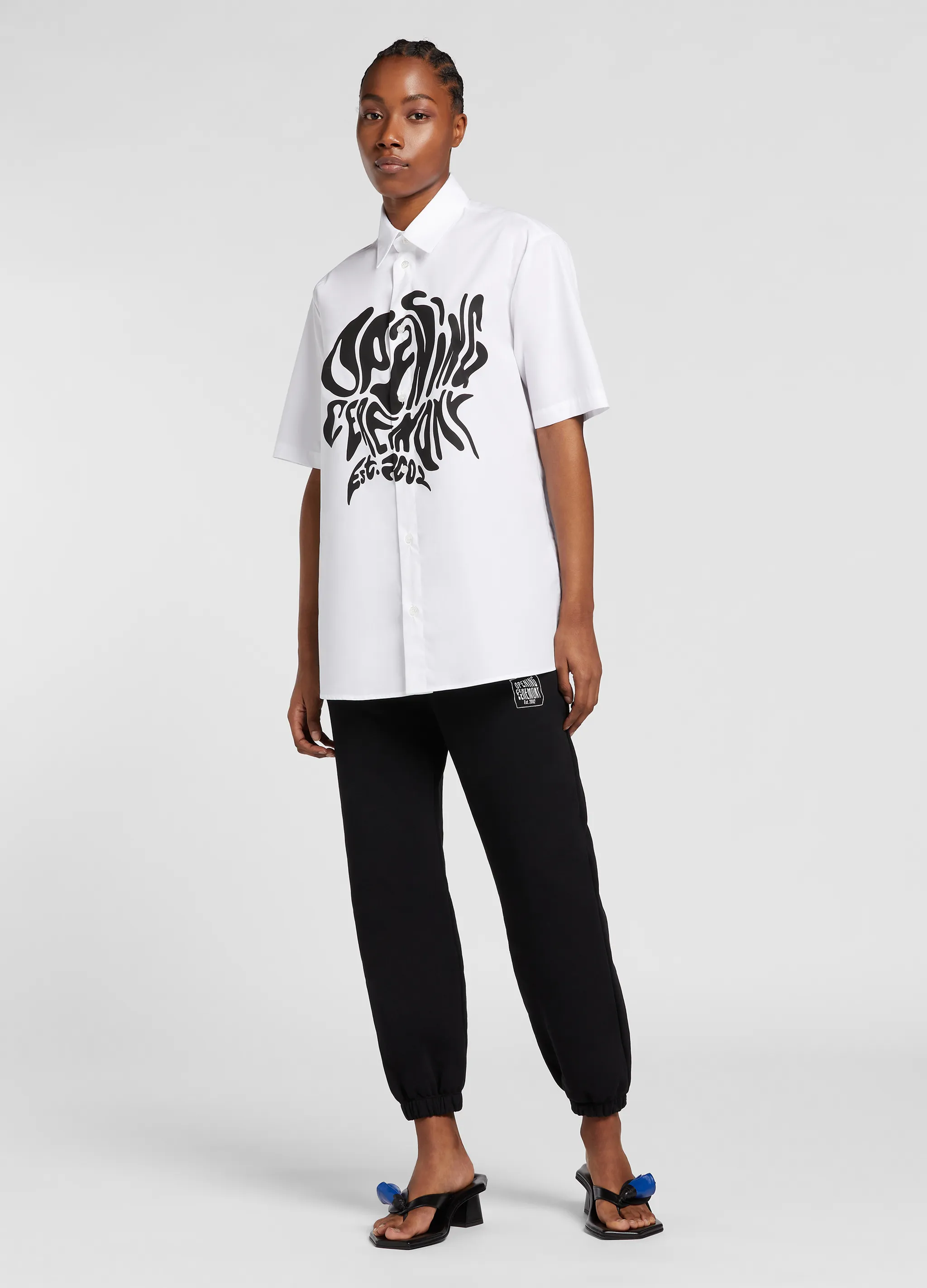 melted logo-print cotton T-shirt