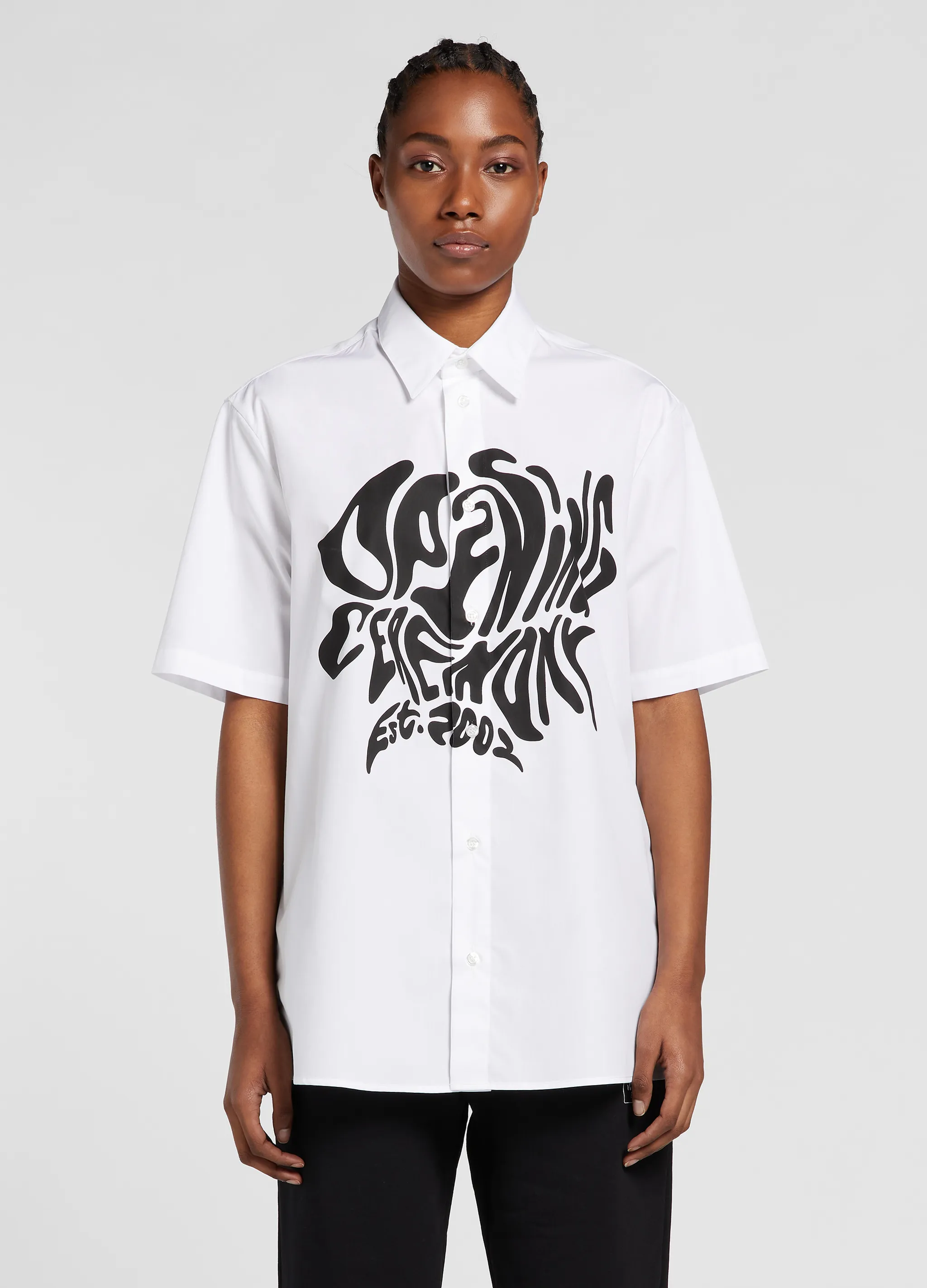 melted logo-print cotton T-shirt