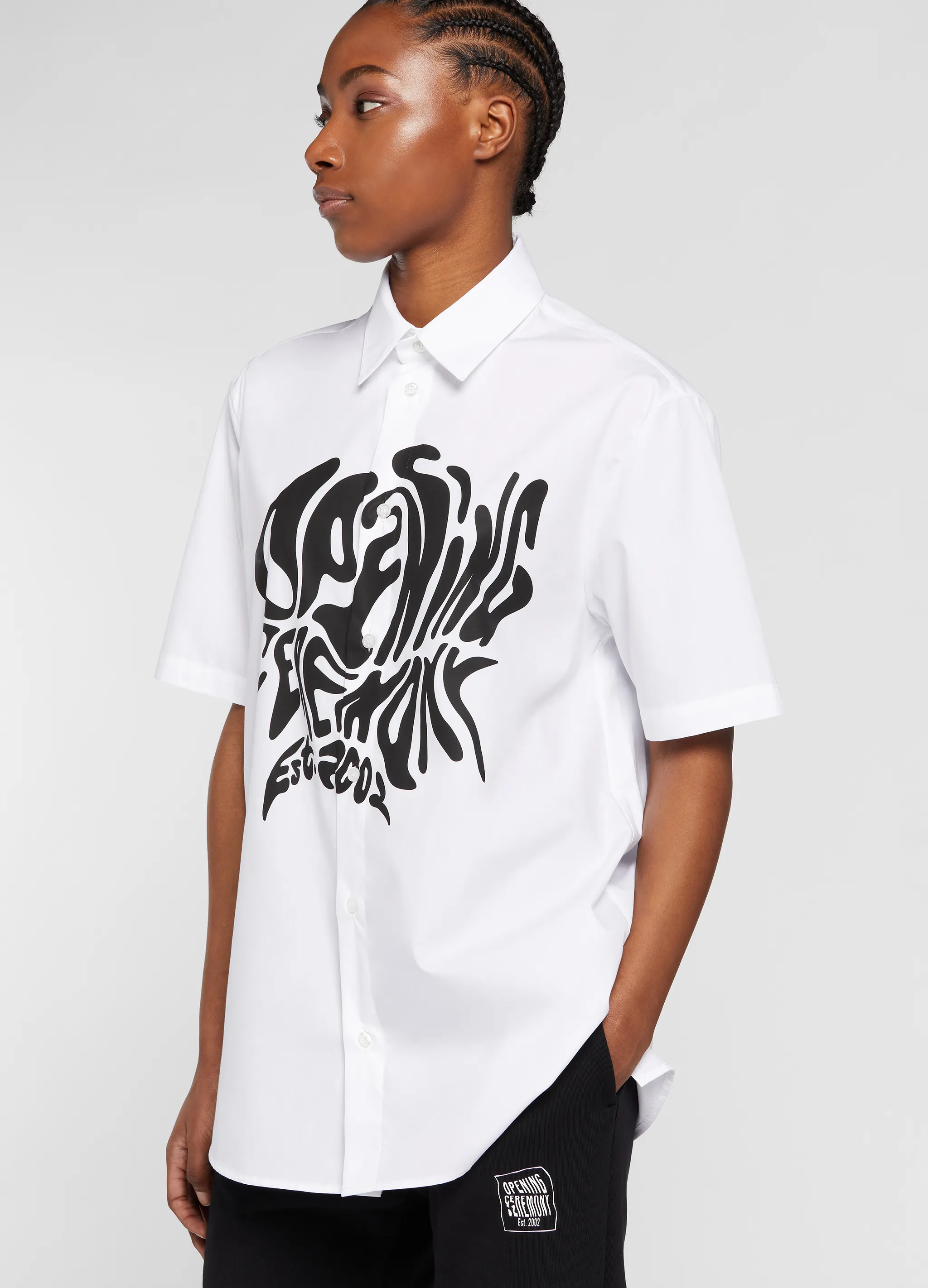 melted logo-print cotton T-shirt