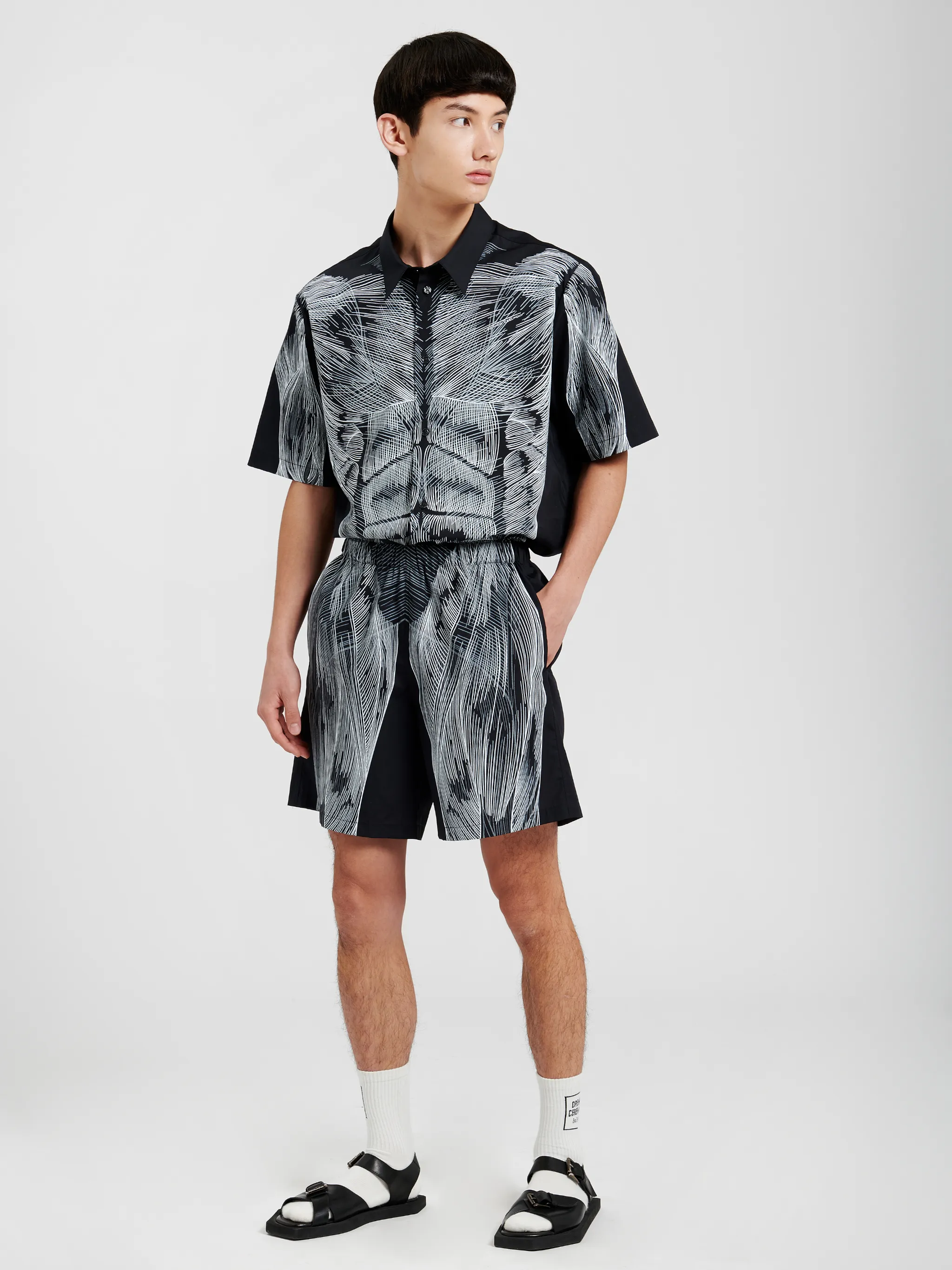 muscle-print deck shorts