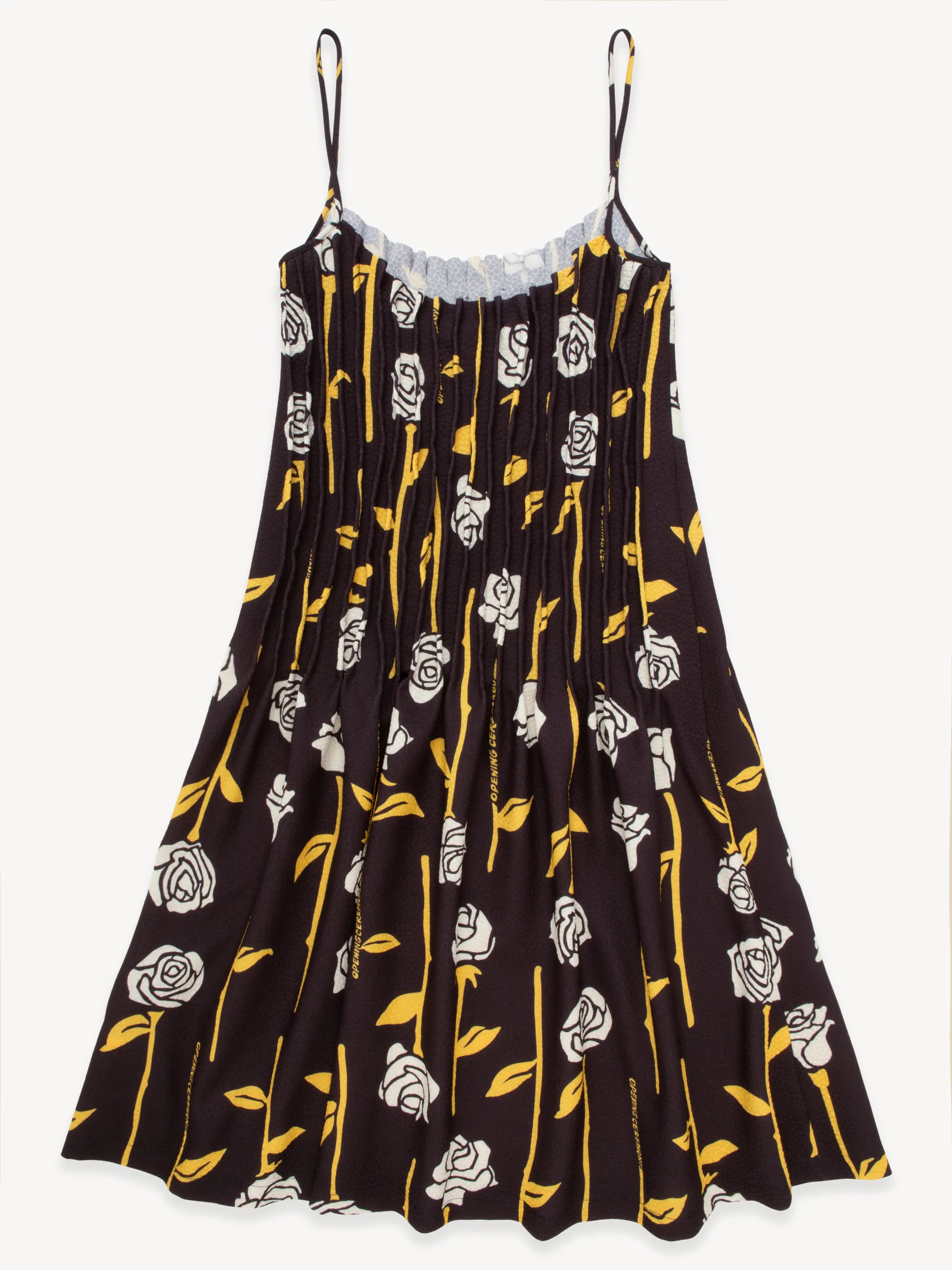 PLEATED DRESS ROSES ALLOVER