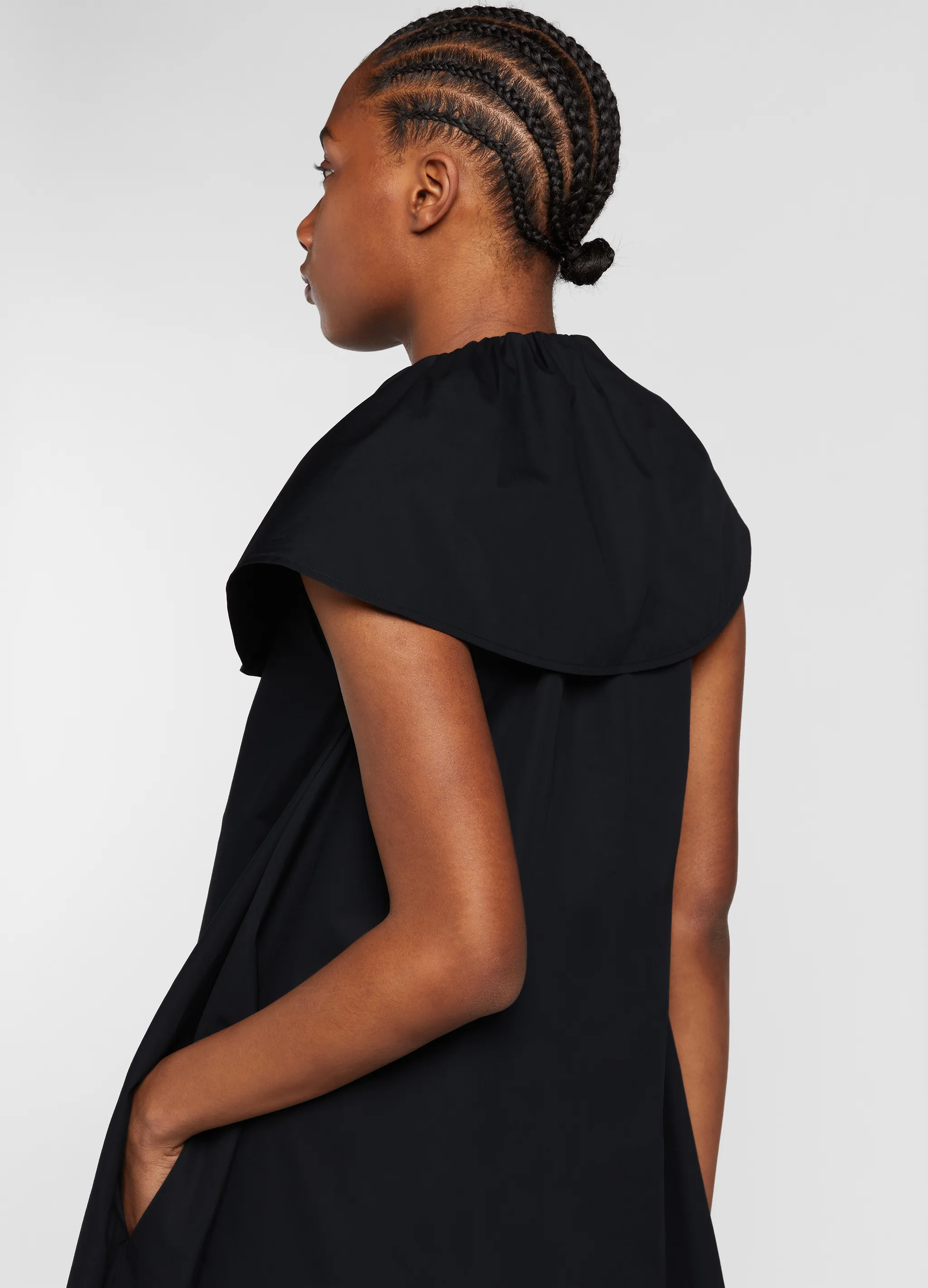 pleated petal cotton dress