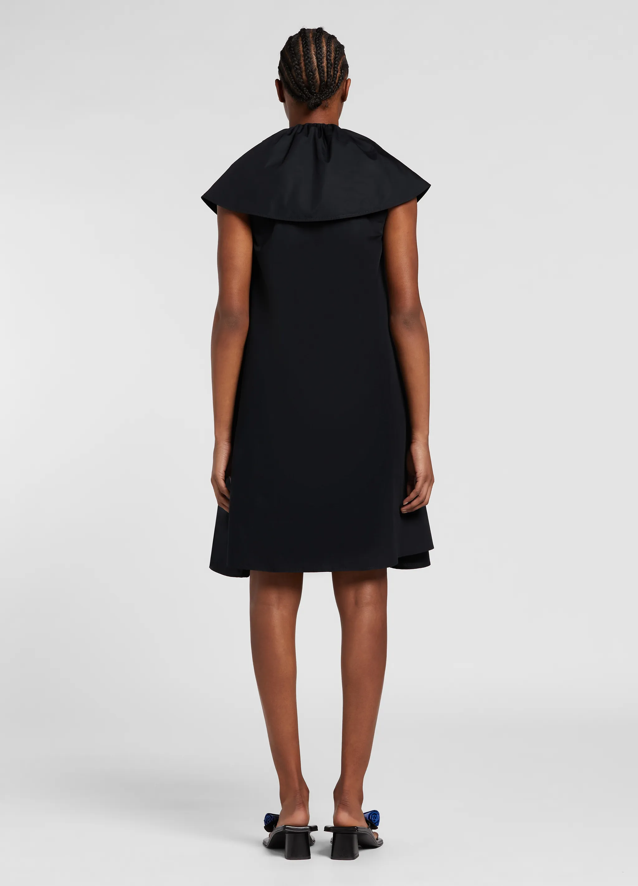 pleated petal cotton dress