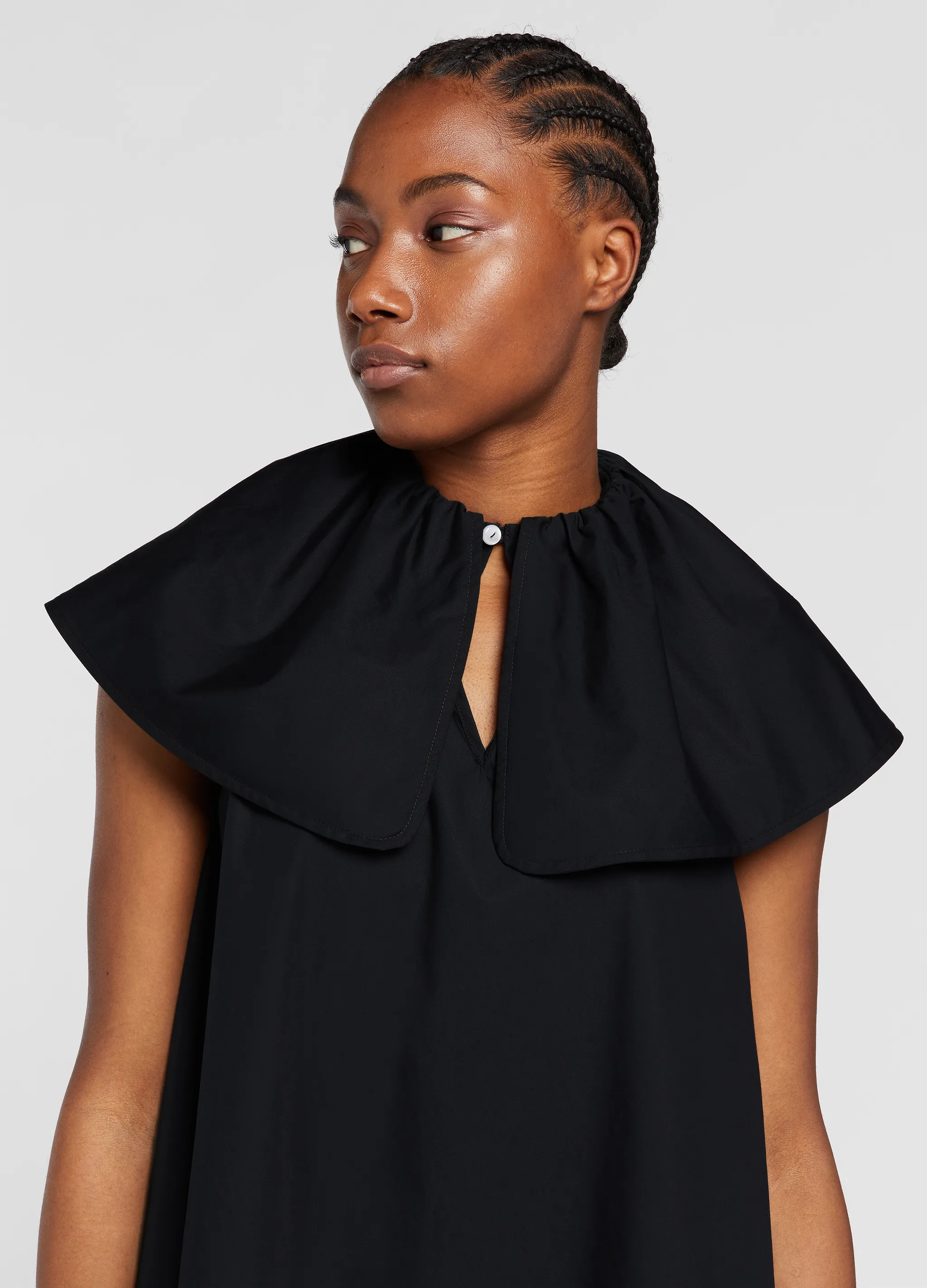 pleated petal cotton dress