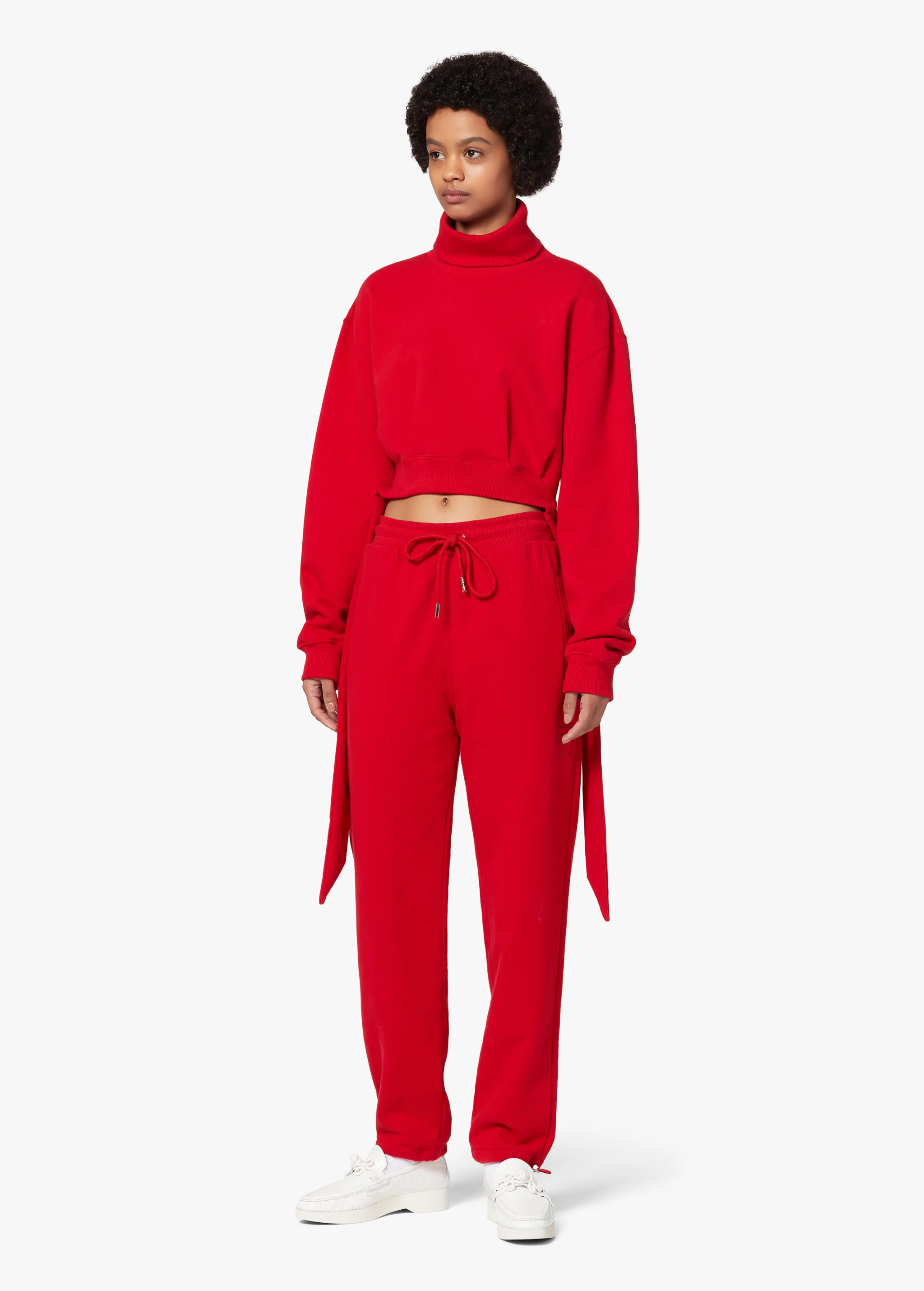 RED CROPPED SWEATSHIRT