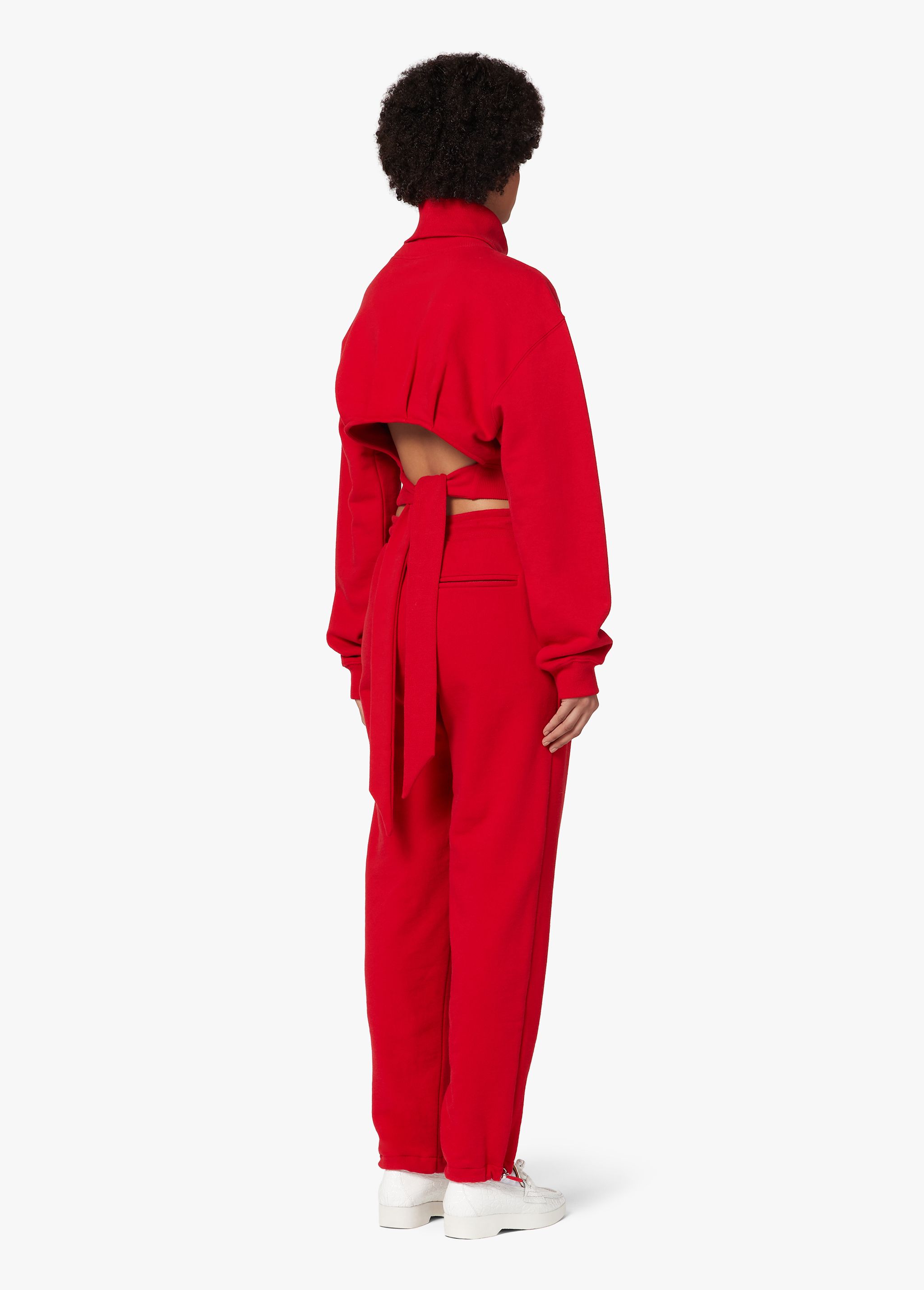 RED CROPPED SWEATSHIRT