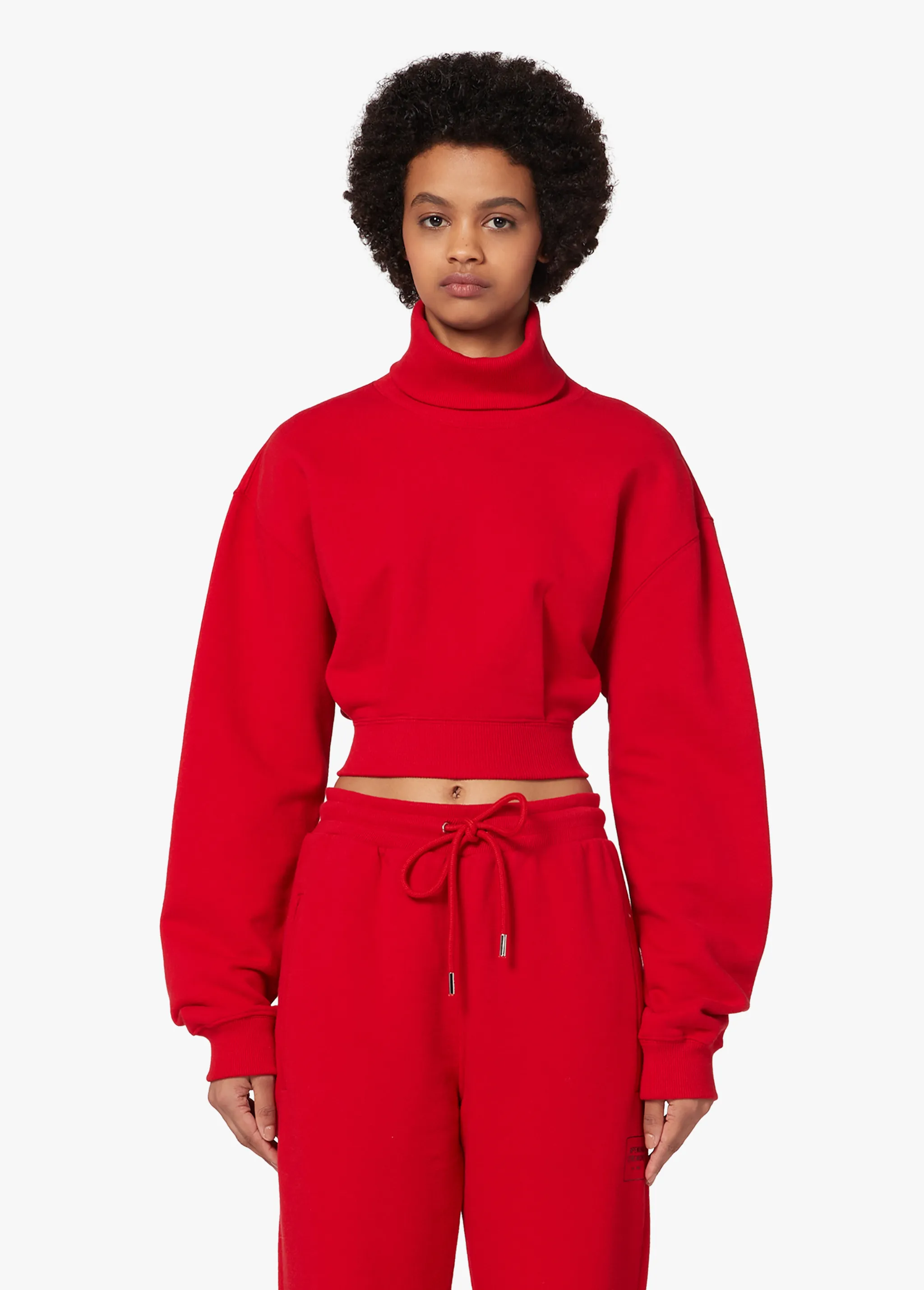 RED CROPPED SWEATSHIRT