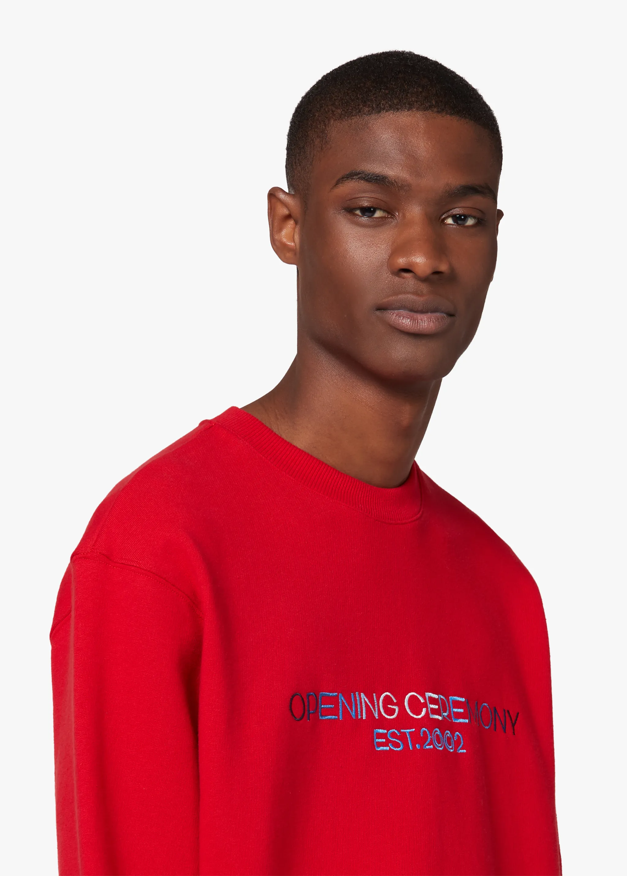 RED EMBROIDERED SWEATSHIRT