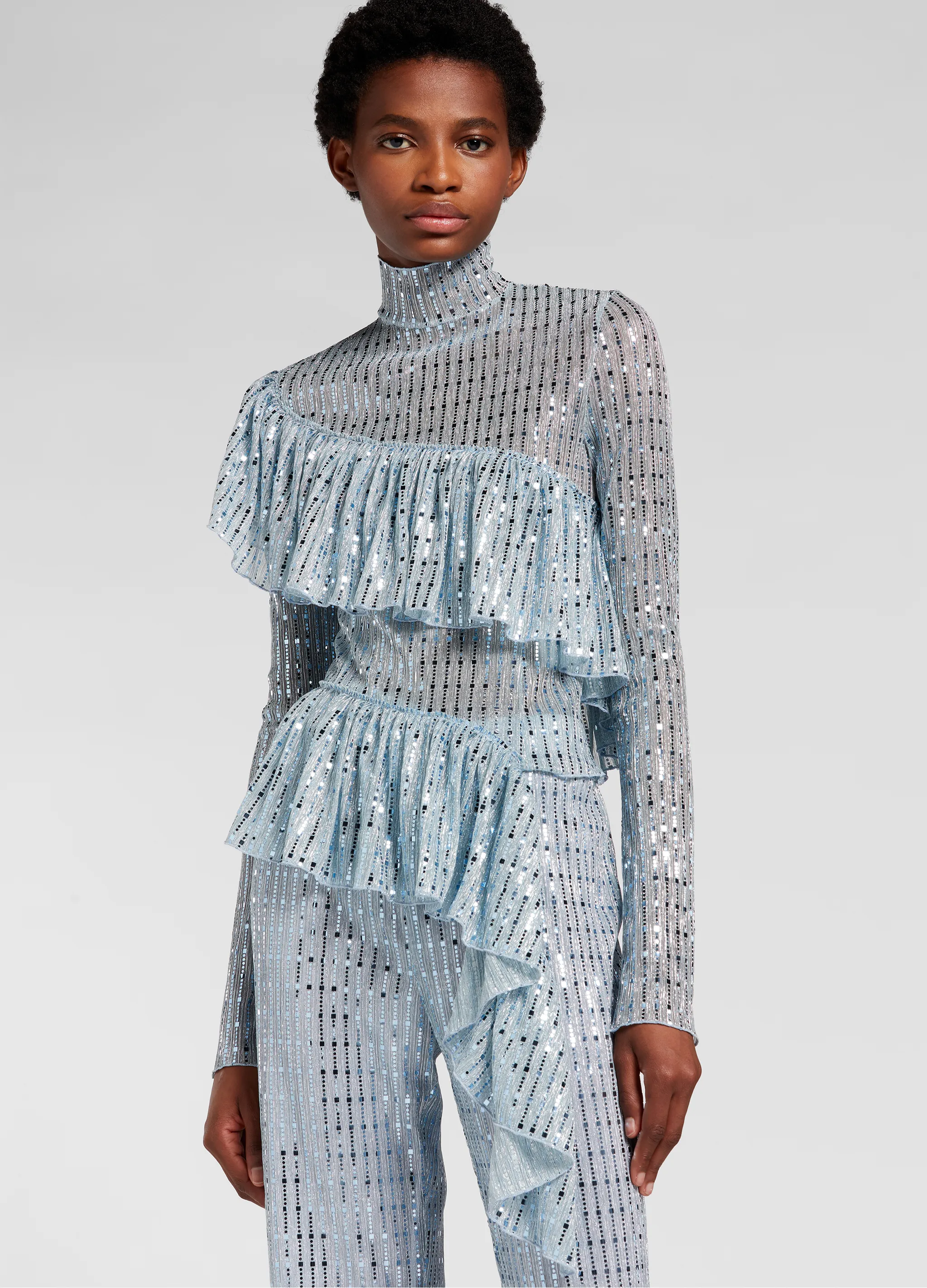 SEQUINS DRAPE TOP