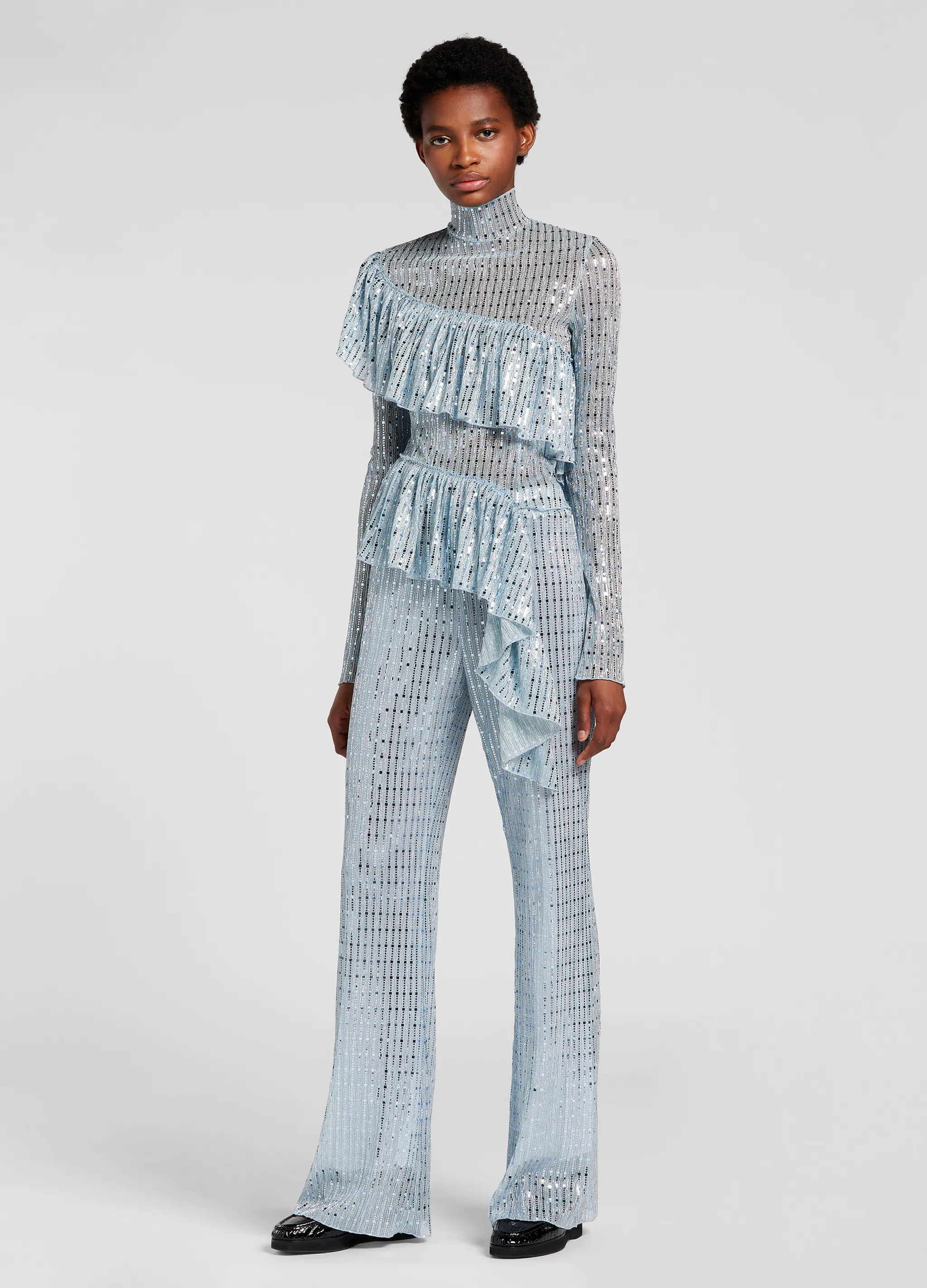SEQUINS FLARE PANTS