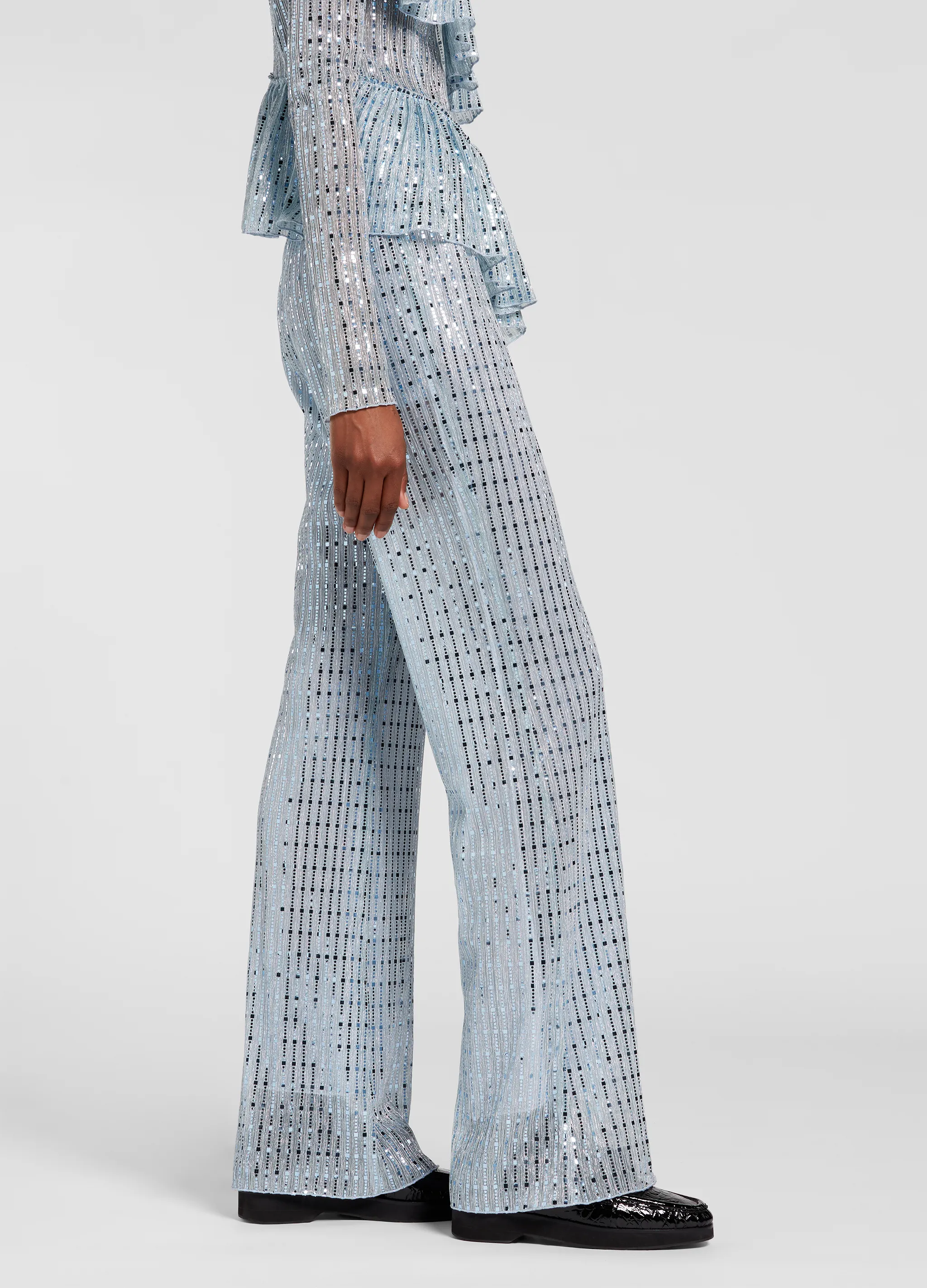 SEQUINS FLARE PANTS